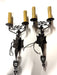 20th Century Lighting Pair of Spanish Colonial Sconces El Mirado Distressed Painted Iron Finish | Work of Man