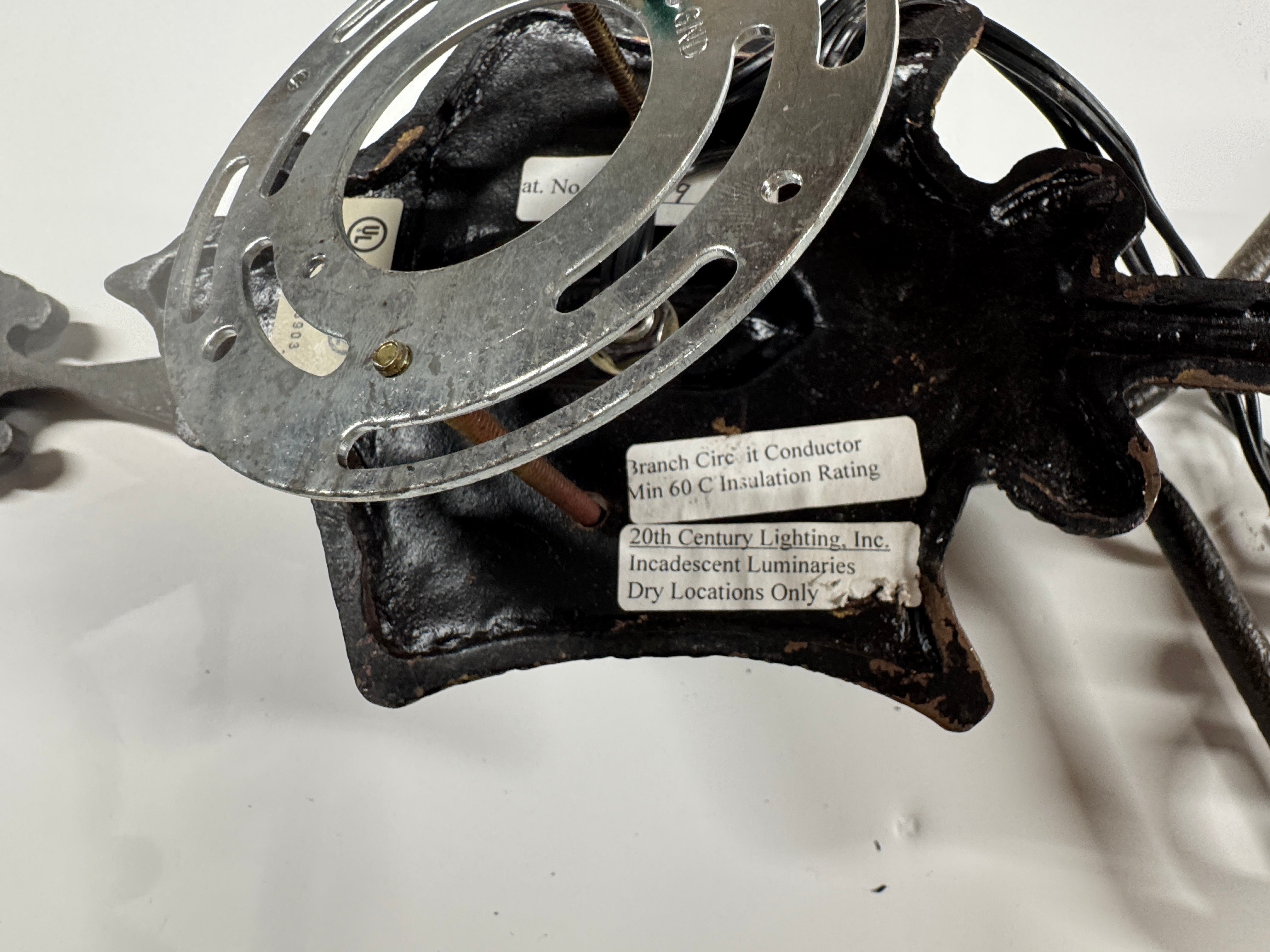 AL3-014: 20th Century Lighting Pair of Spanish Colonial Sconces El Mirado Distressed Painted Iron Finish