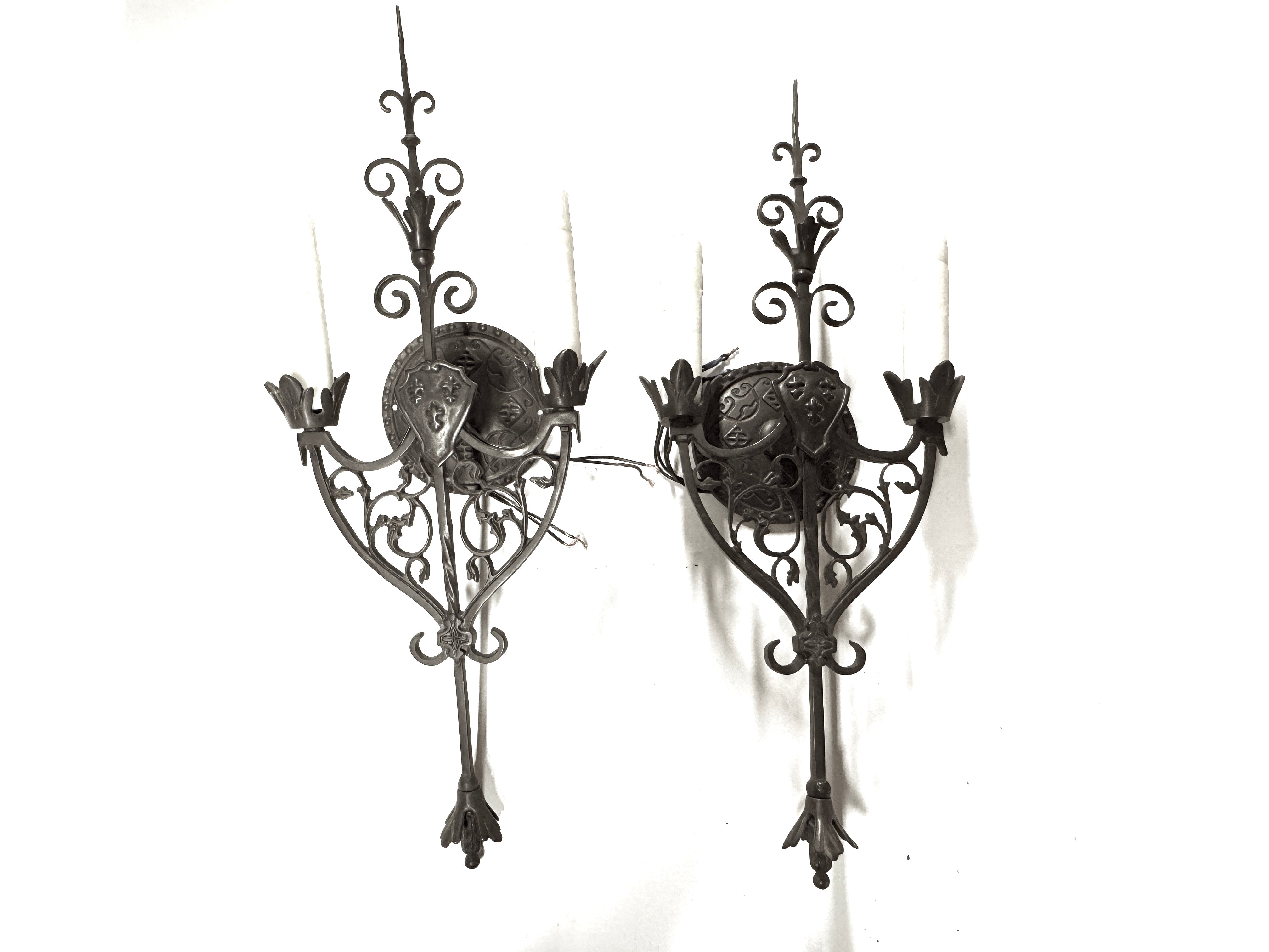 Pair of Spanish Colonial Sconces Made By 20th Century Lighting | Work of Man