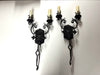 20th Century Lighting Pair of Spanish Colonial Sconces Las Gardenias Distressed Painted Iron Finish | Work of Man