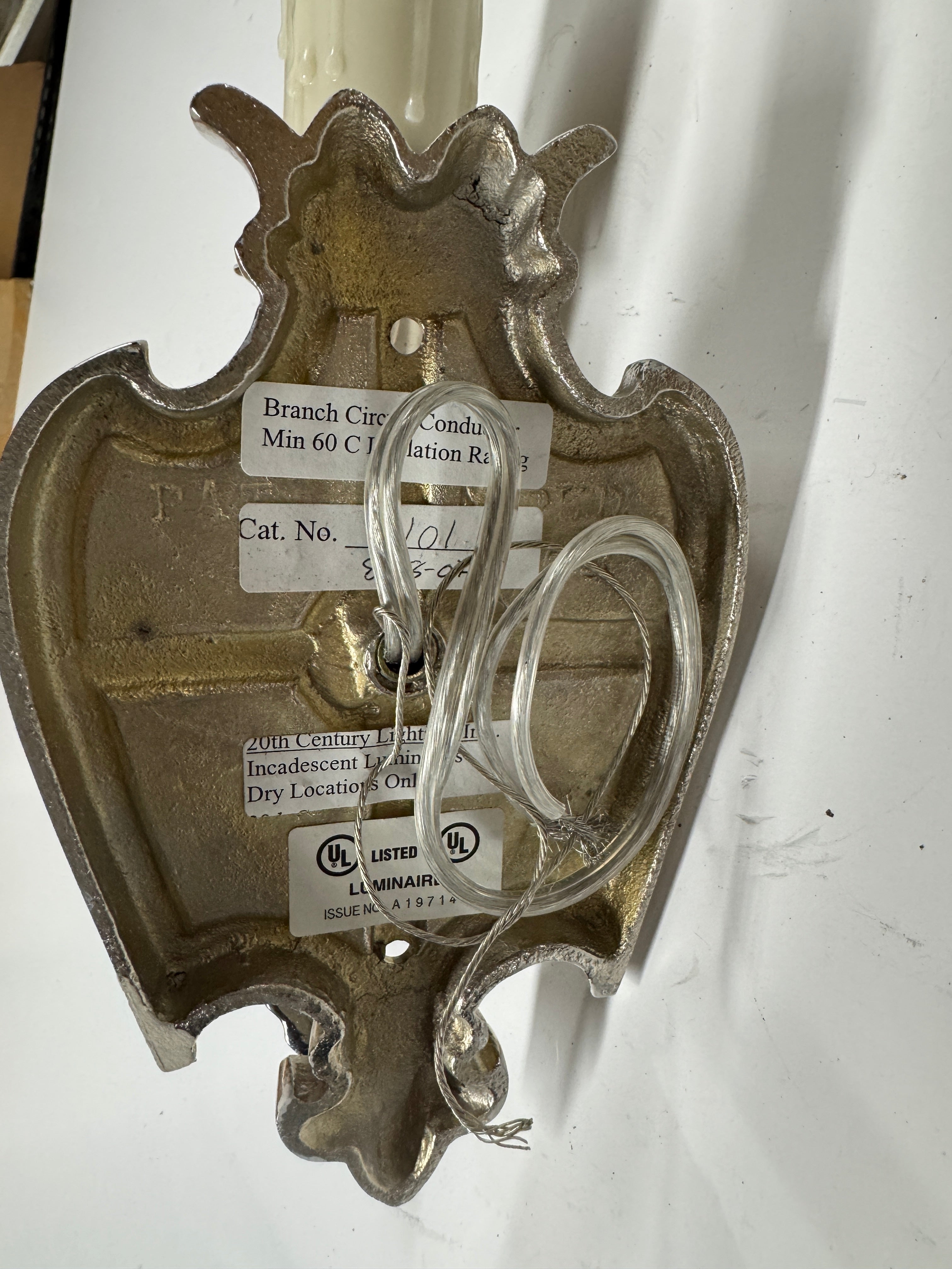 AL3-025: 20th Century Lighting Pair of Spanish Colonial Sconces Marseilles Old Nickel Finish