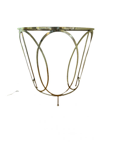 Vintage Mirror & Chromed Demi Lune Console Table Late 20th Century | Work of Man