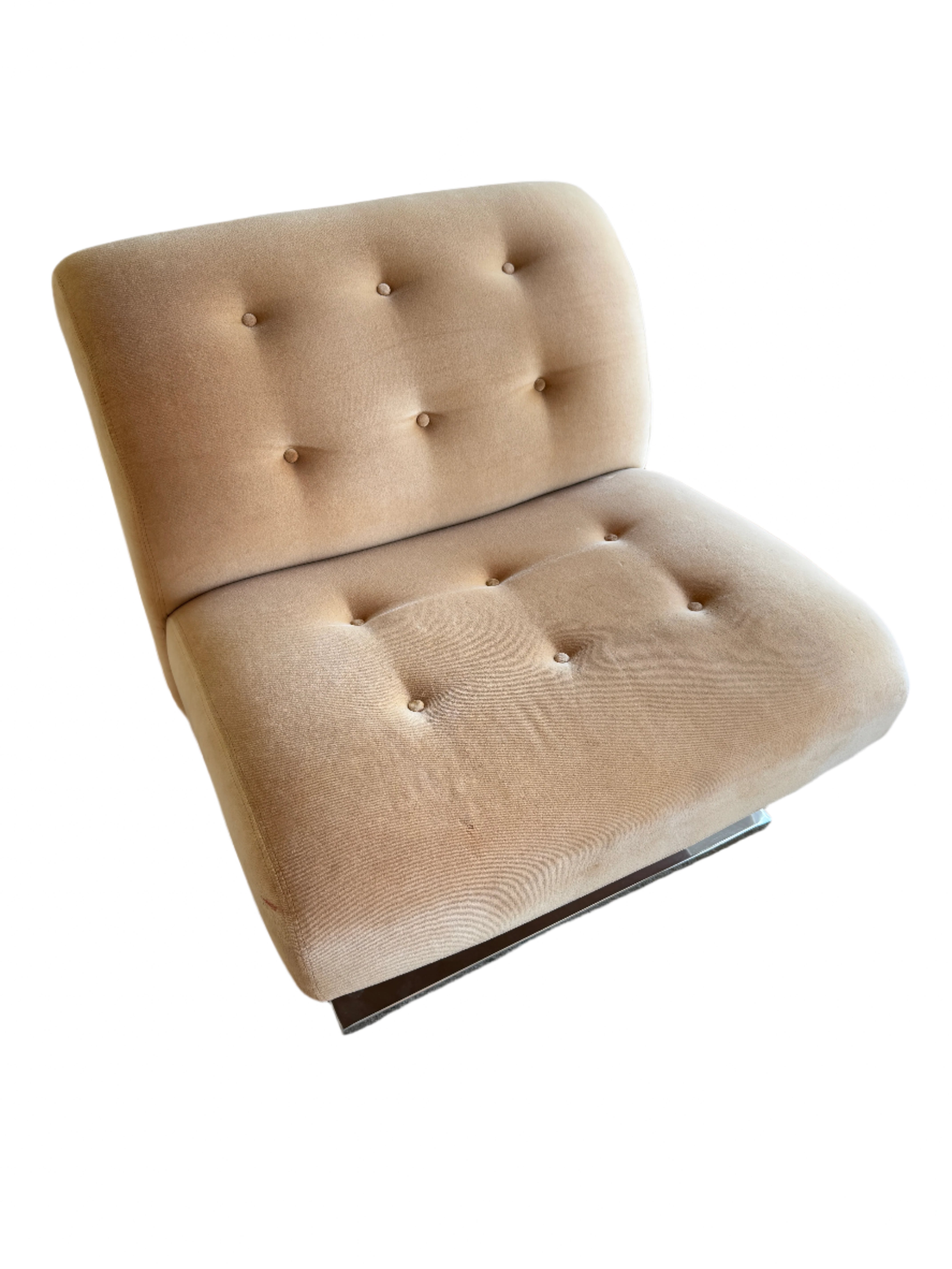 Circa 1970's Craft Associates Wave Chair Cantilevered Armless Chair Original Condition | Work of Man