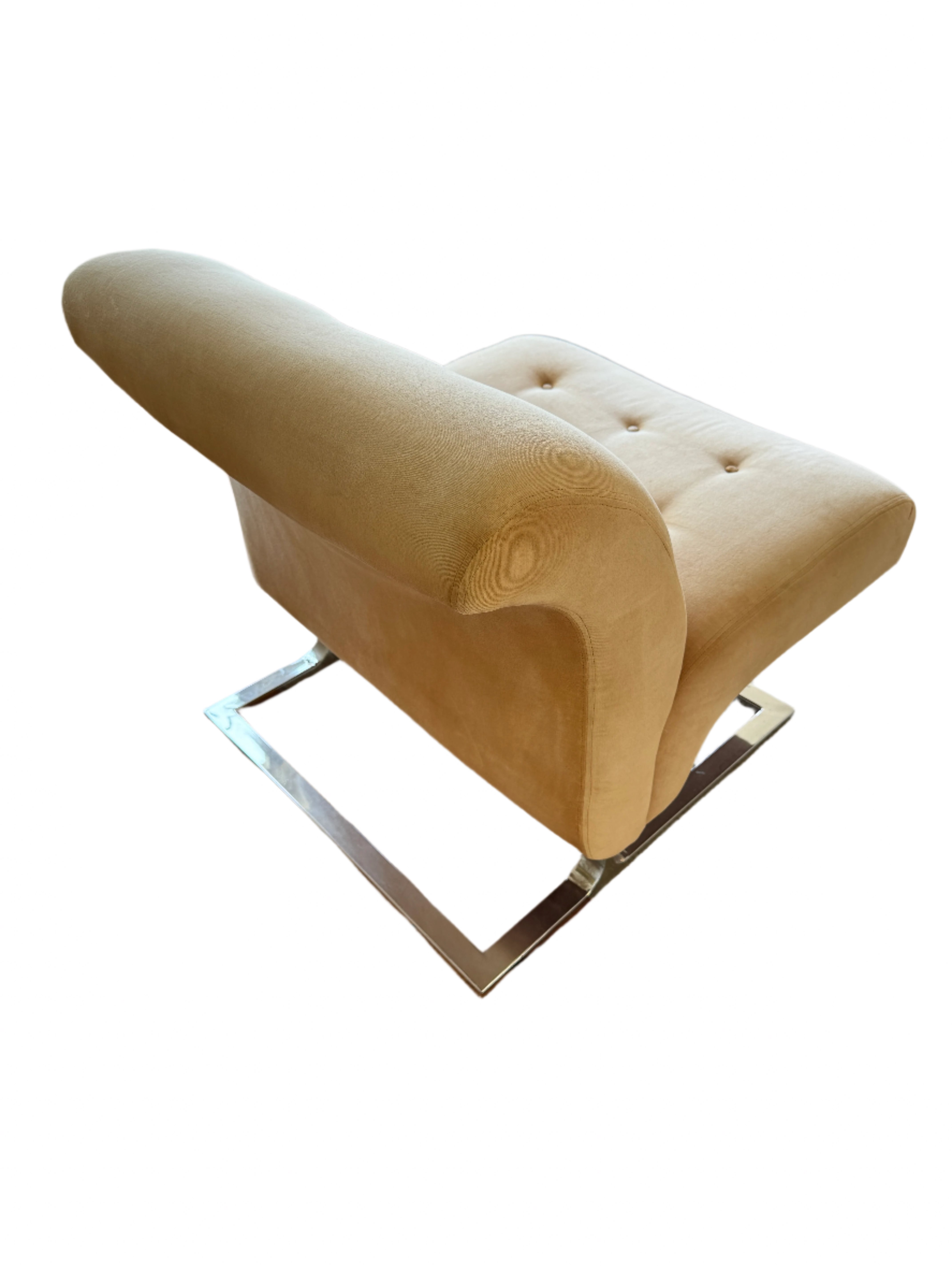 Circa 1970's Craft Associates Wave Chair Cantilevered Armless Chair Original Condition | Work of Man