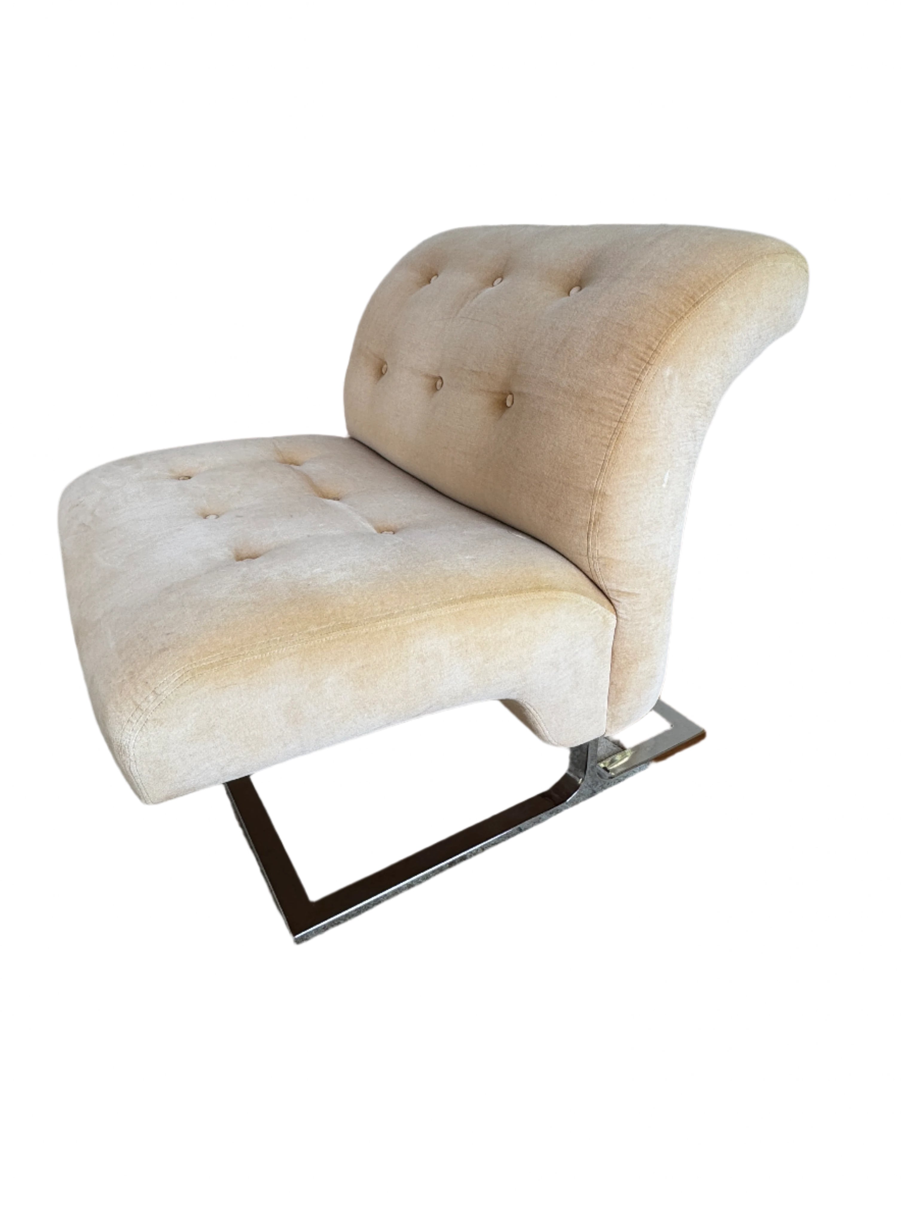 Circa 1970's Craft Associates Wave Chair Cantilevered Armless Chair Original Condition | Work of Man