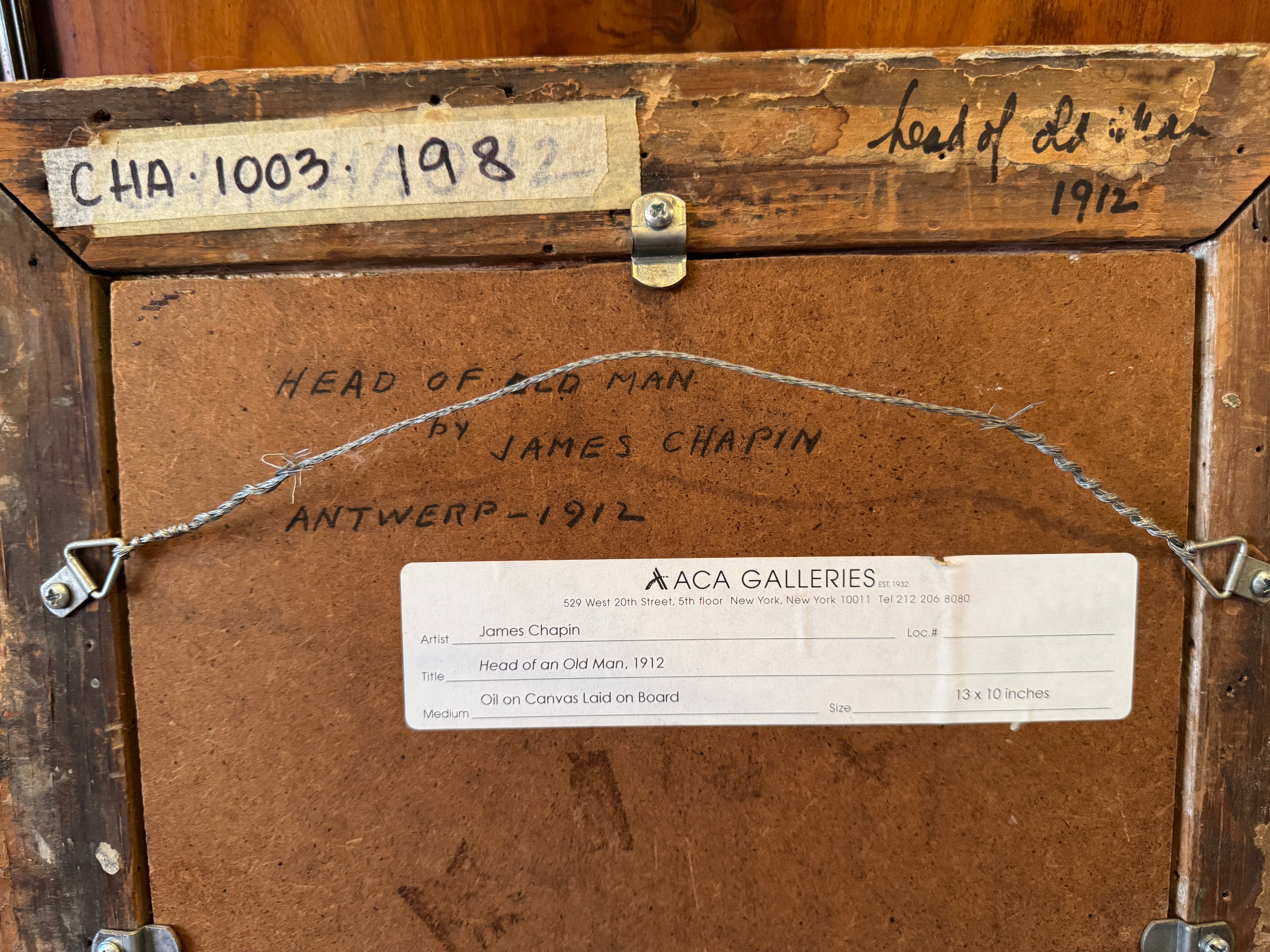 AW610: : James Ormsbee Chapin C 1912 Portrait of a Man Antwerp Royal Academy Oil on Canvas