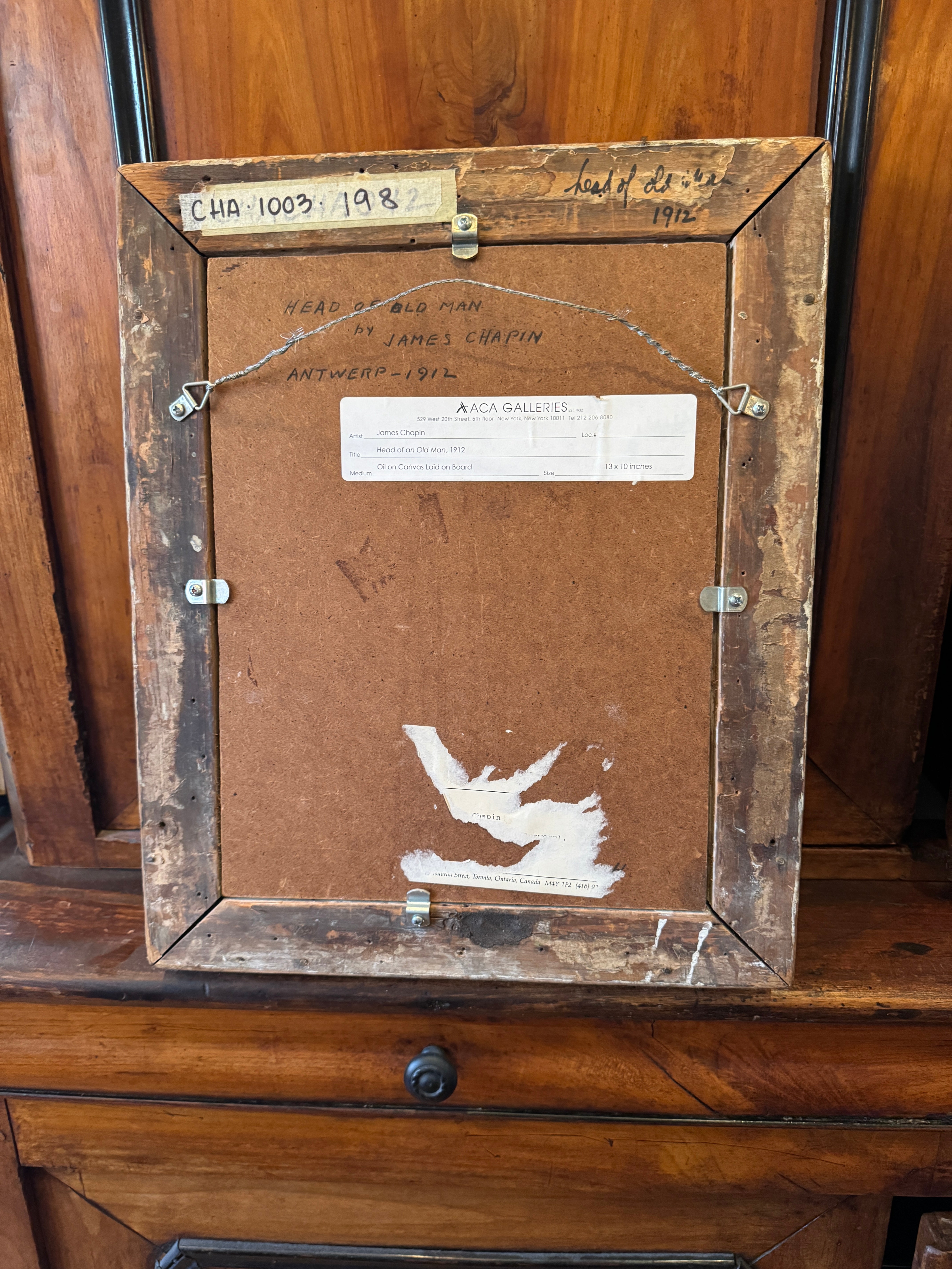 AW610: : James Ormsbee Chapin C 1912 Portrait of a Man Antwerp Royal Academy Oil on Canvas