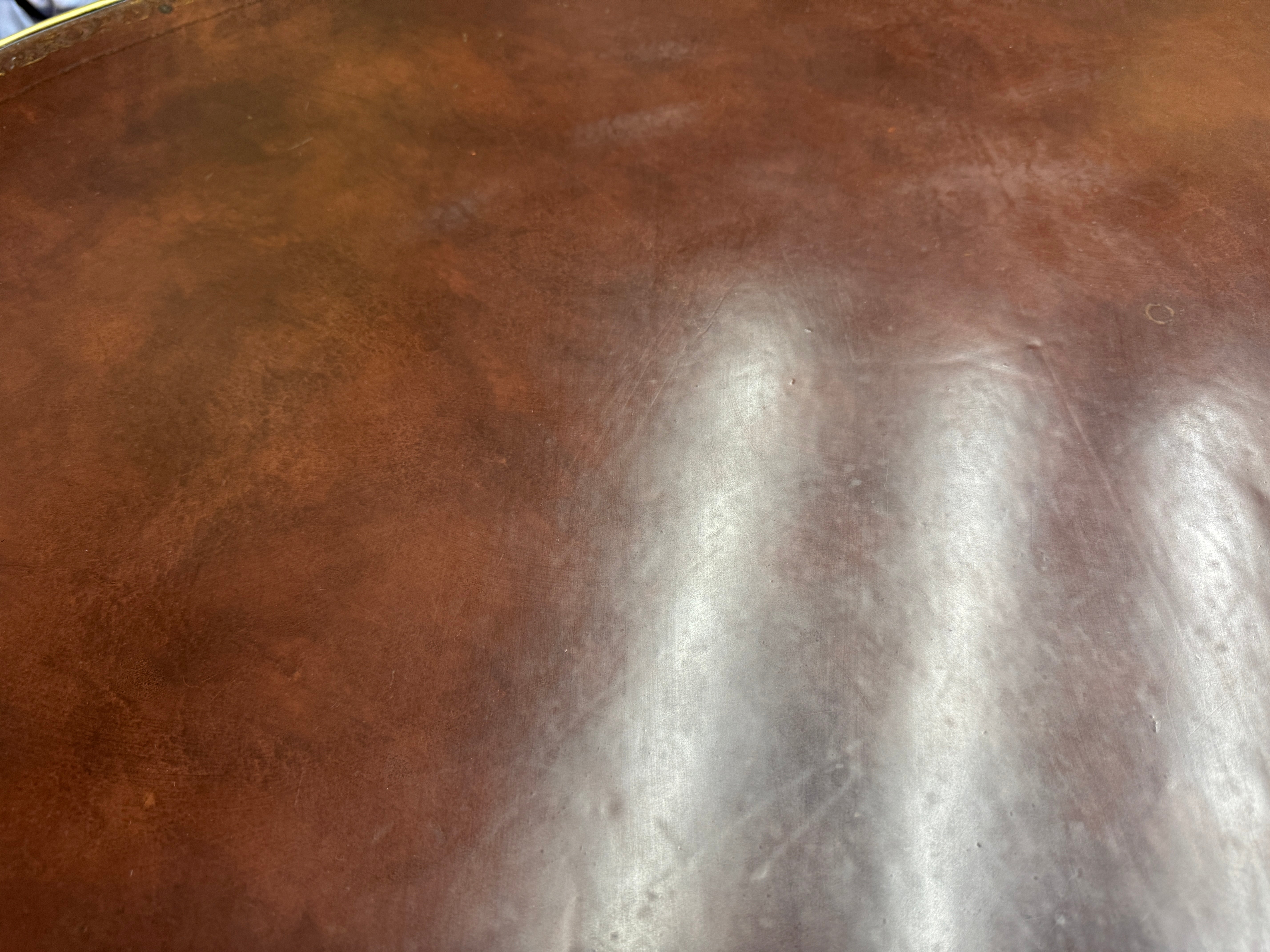 AF1-071:  Vintage Mid 20th Century Directoire Style Game Table w/ Leather Top