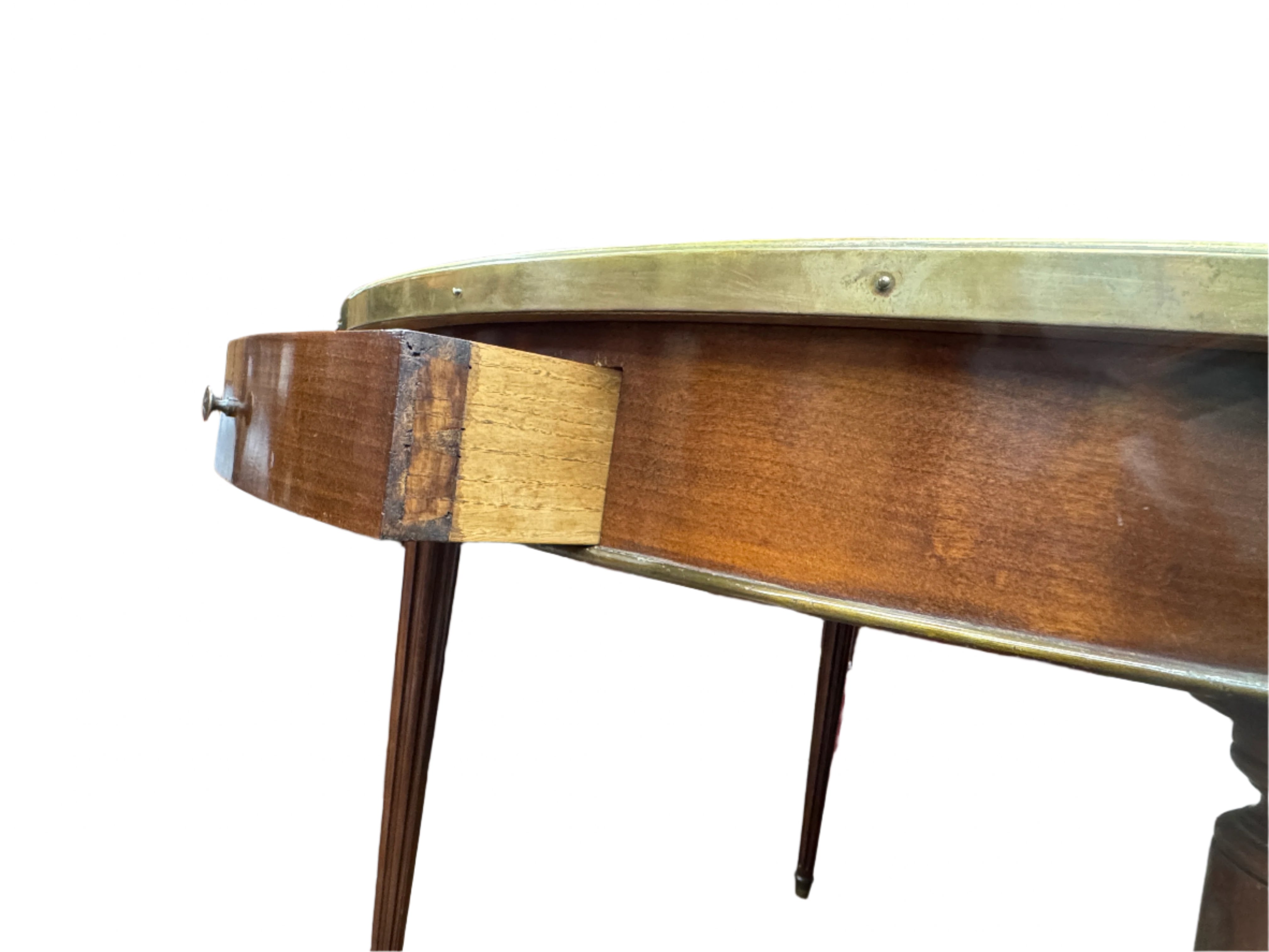 AF1-071:  Vintage Mid 20th Century Directoire Style Game Table w/ Leather Top