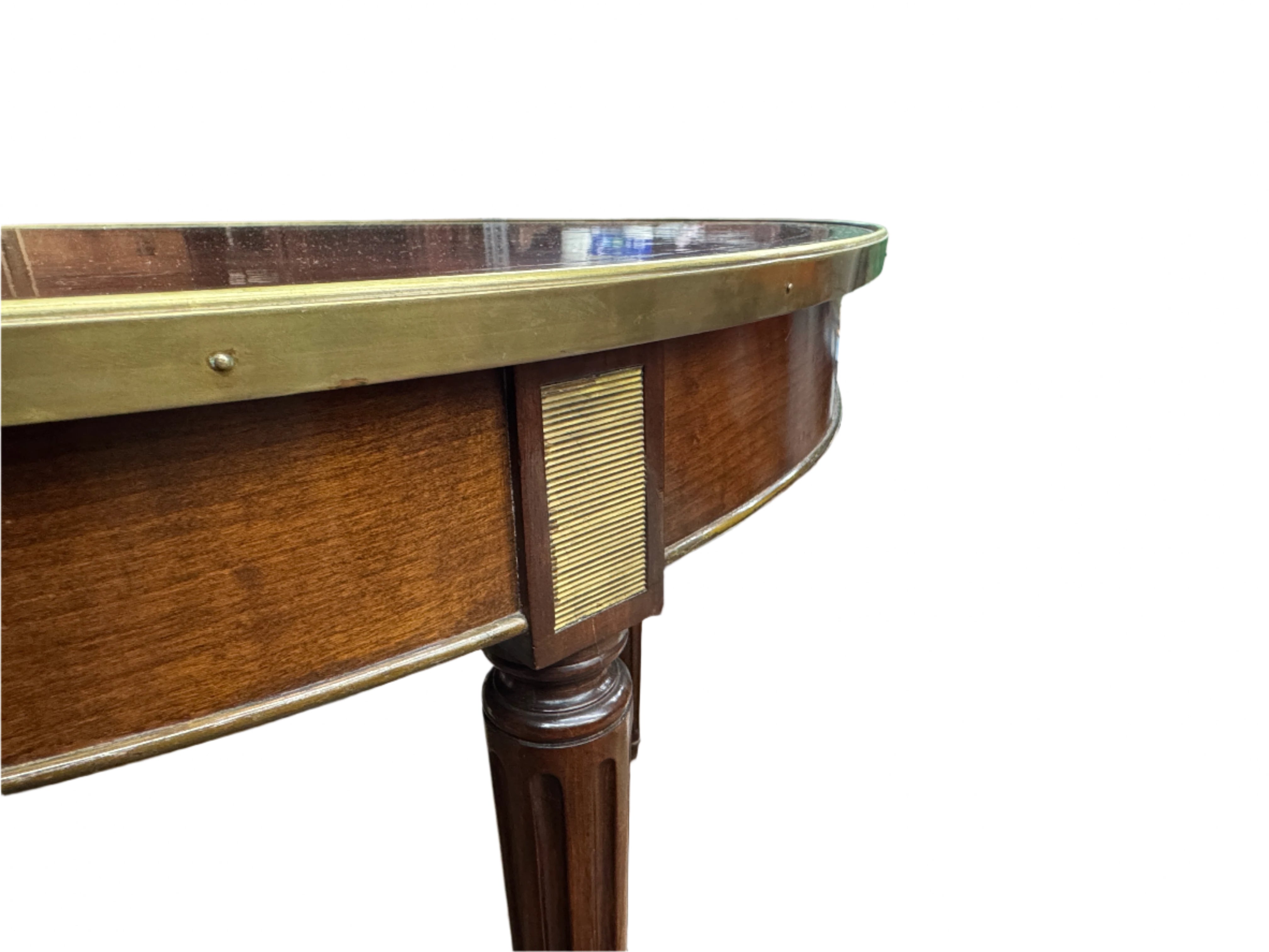 AF1-071:  Vintage Mid 20th Century Directoire Style Game Table w/ Leather Top