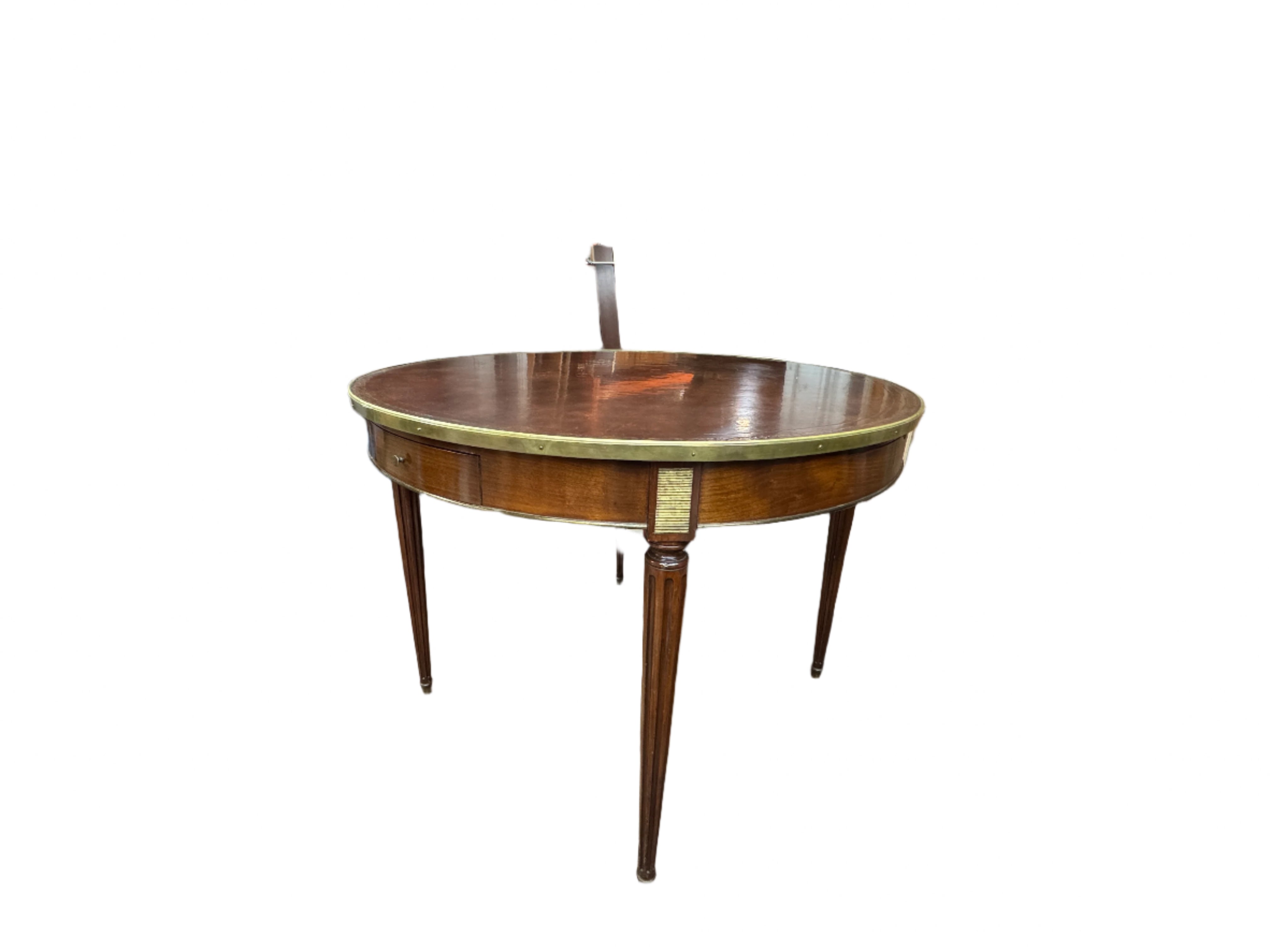 AF1-071:  Vintage Mid 20th Century Directoire Style Game Table w/ Leather Top