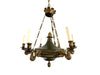 Antique Mid 19th Century French Empire Gilt & Patinated Brass Six Light Chandelier | Work of Man