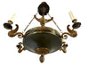 Antique Mid 19th Century French Empire Gilt & Patinated Brass Six Light Chandelier | Work of Man