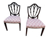 Antique Hepplewhite Carved Mahogany Pair of Side Chairs Early 19th Century | Work of Man