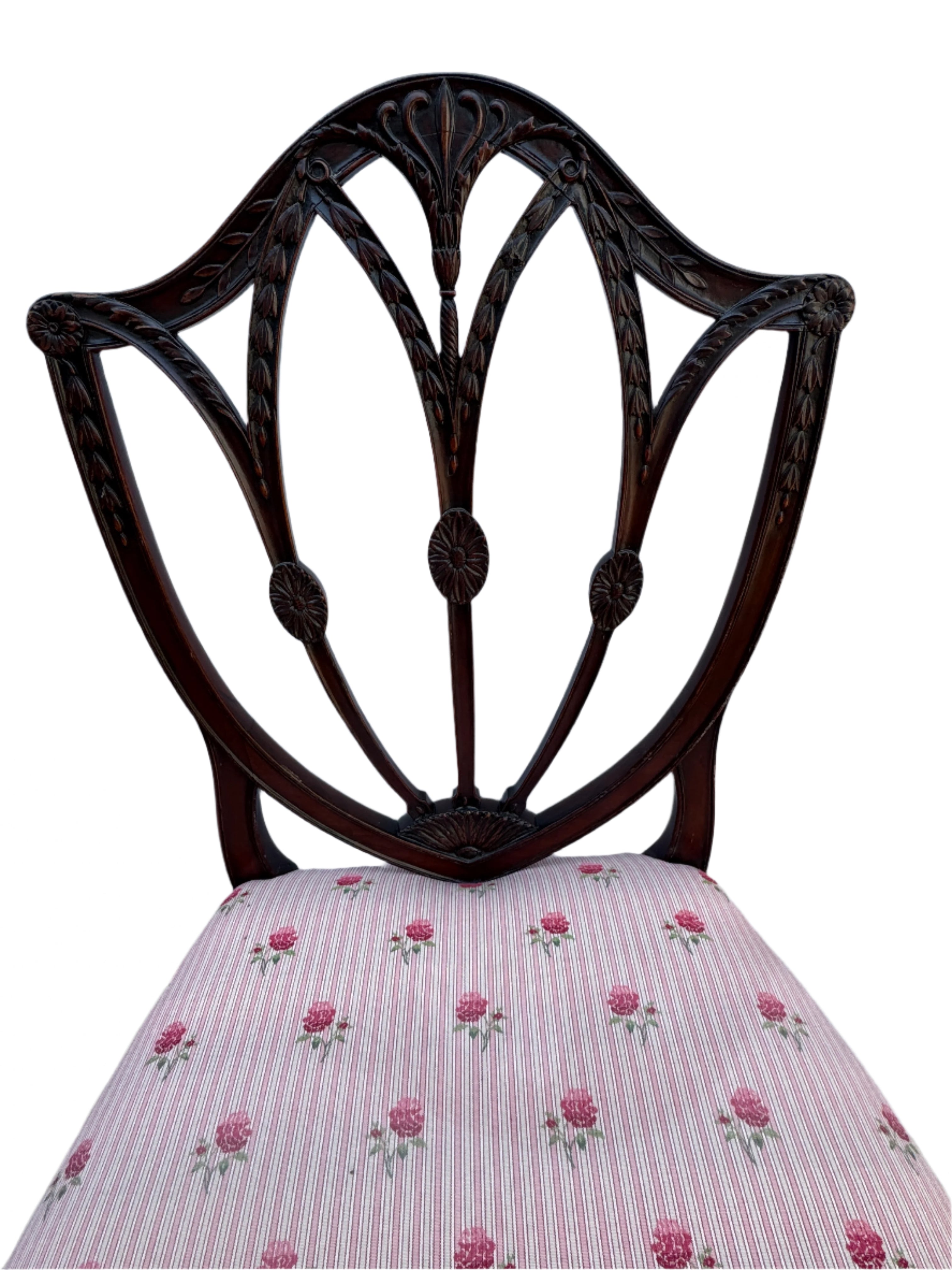 Antique Hepplewhite Carved Mahogany Pair of Side Chairs Early 19th Century | Work of Man