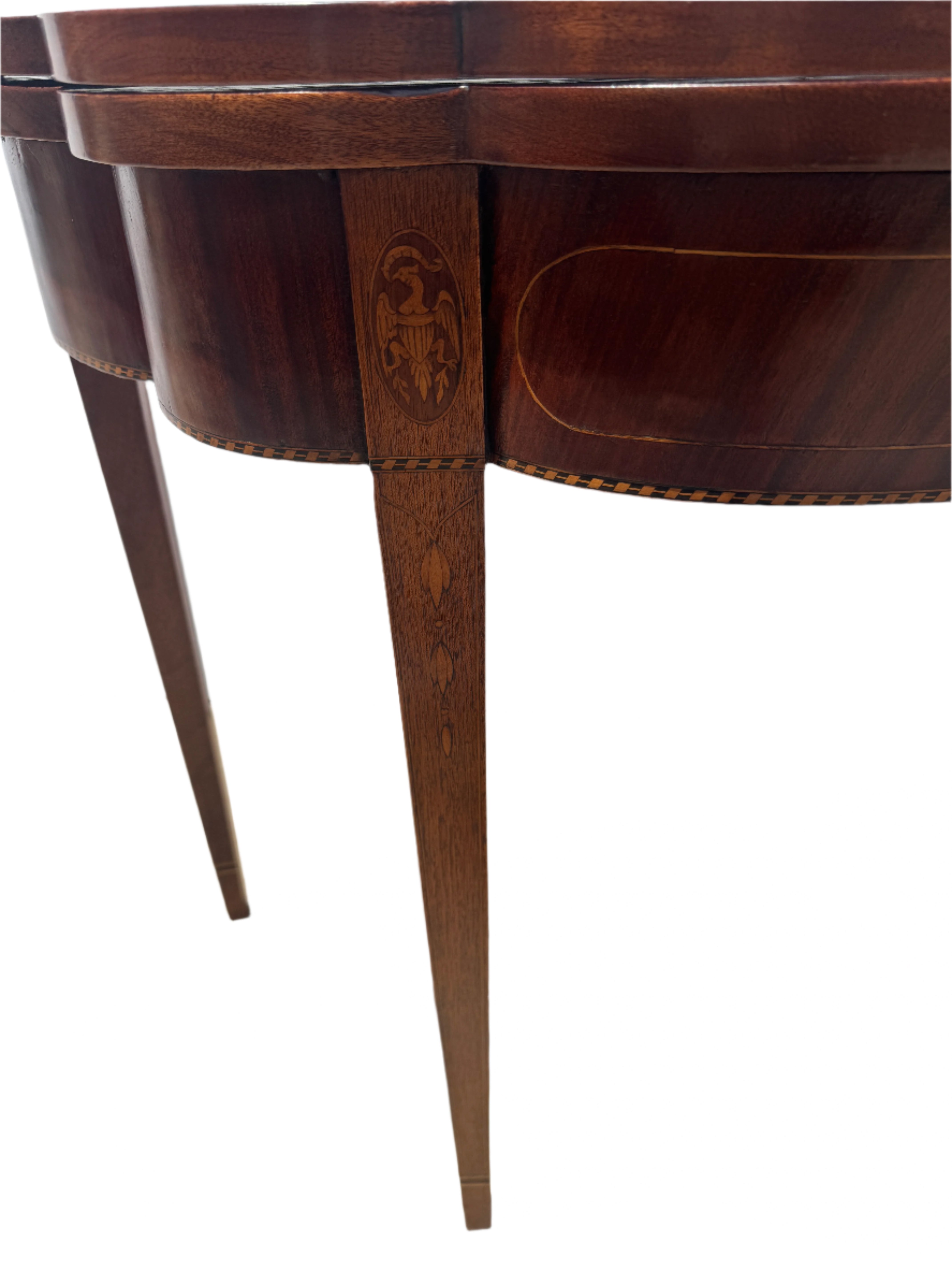 Antique Pair Federal IMahogany Demilune Game Tables | Work of Man