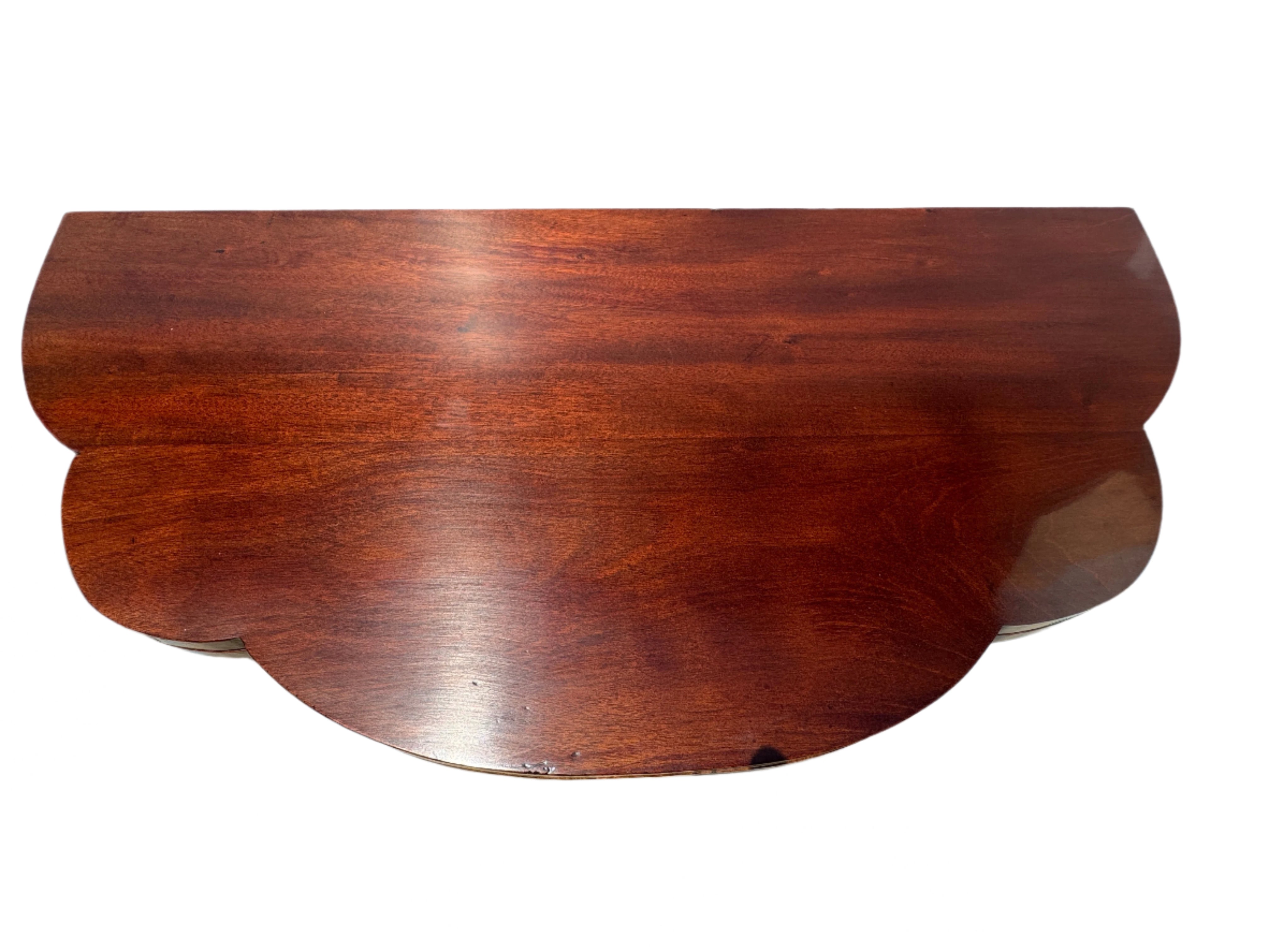 Antique Pair Federal IMahogany Demilune Game Tables | Work of Man