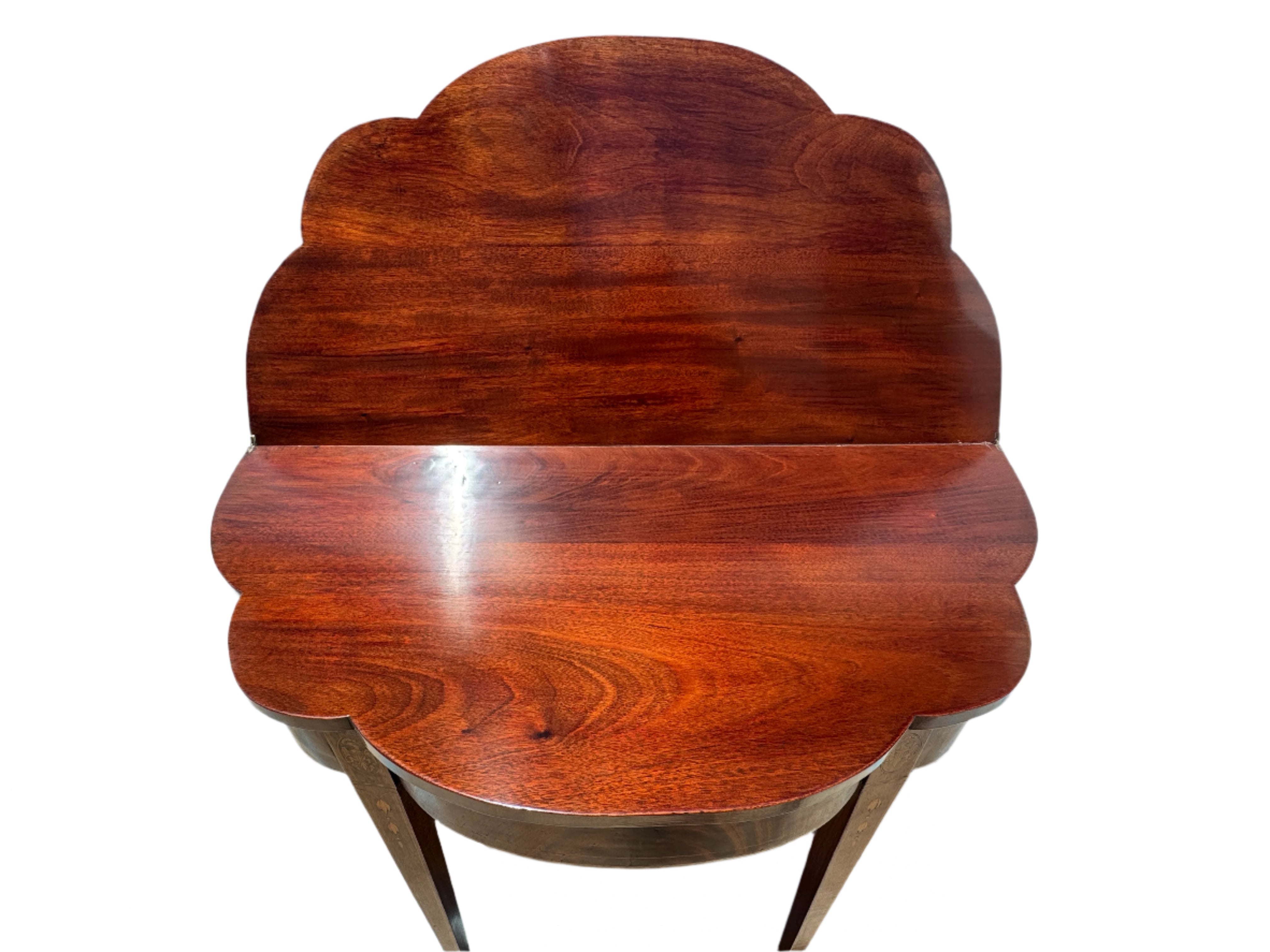 Antique Pair Federal IMahogany Demilune Game Tables | Work of Man