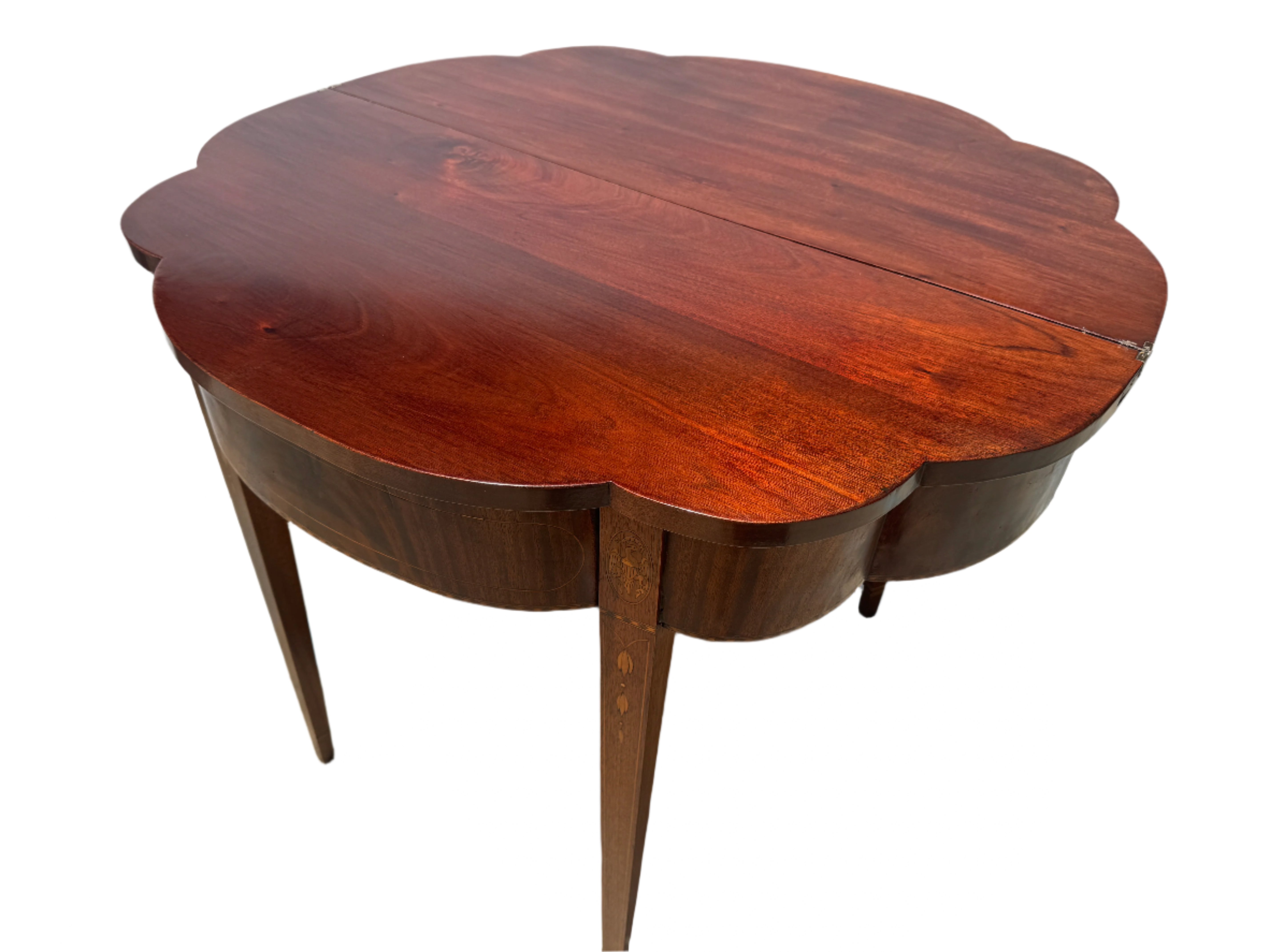 Antique Pair Federal IMahogany Demilune Game Tables | Work of Man