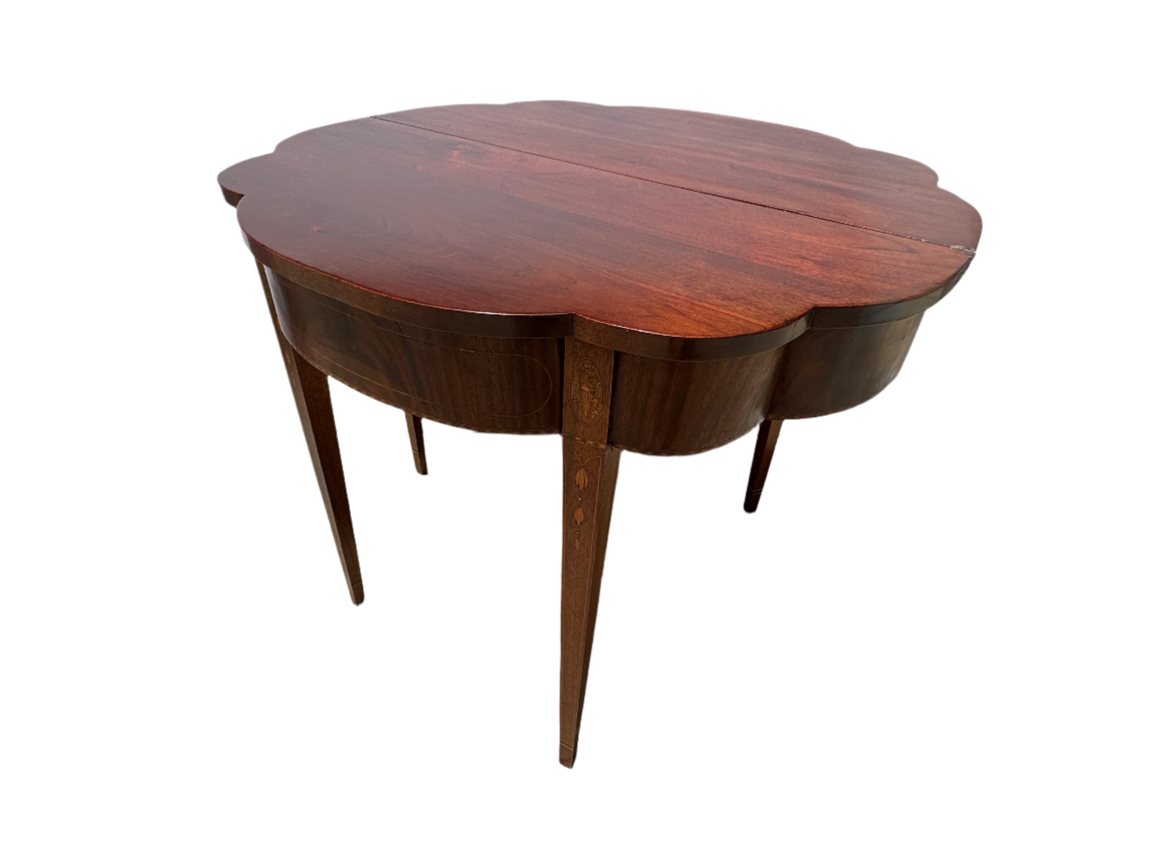 Antique Pair Federal IMahogany Demilune Game Tables | Work of Man