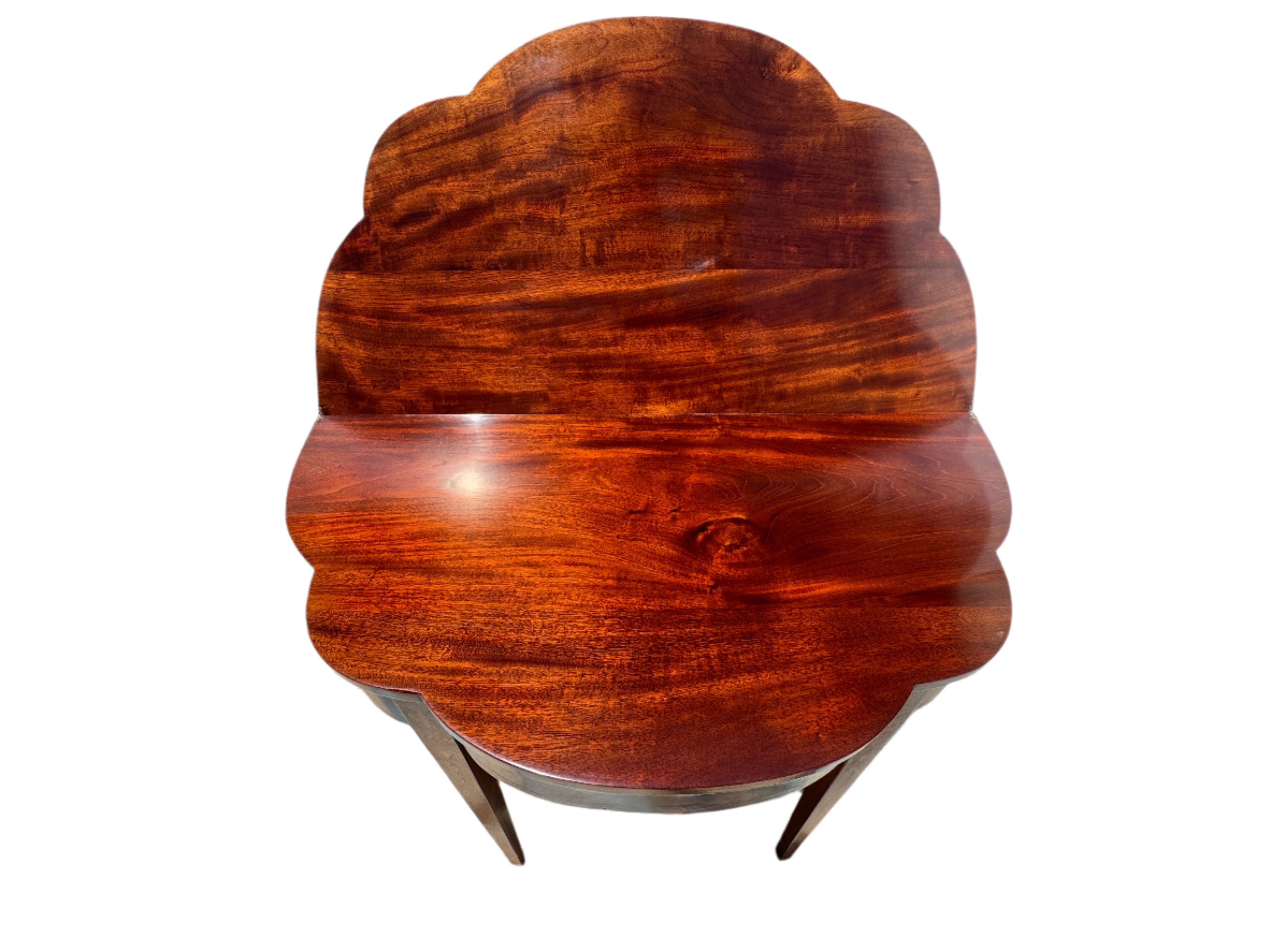 Antique Pair Federal IMahogany Demilune Game Tables | Work of Man