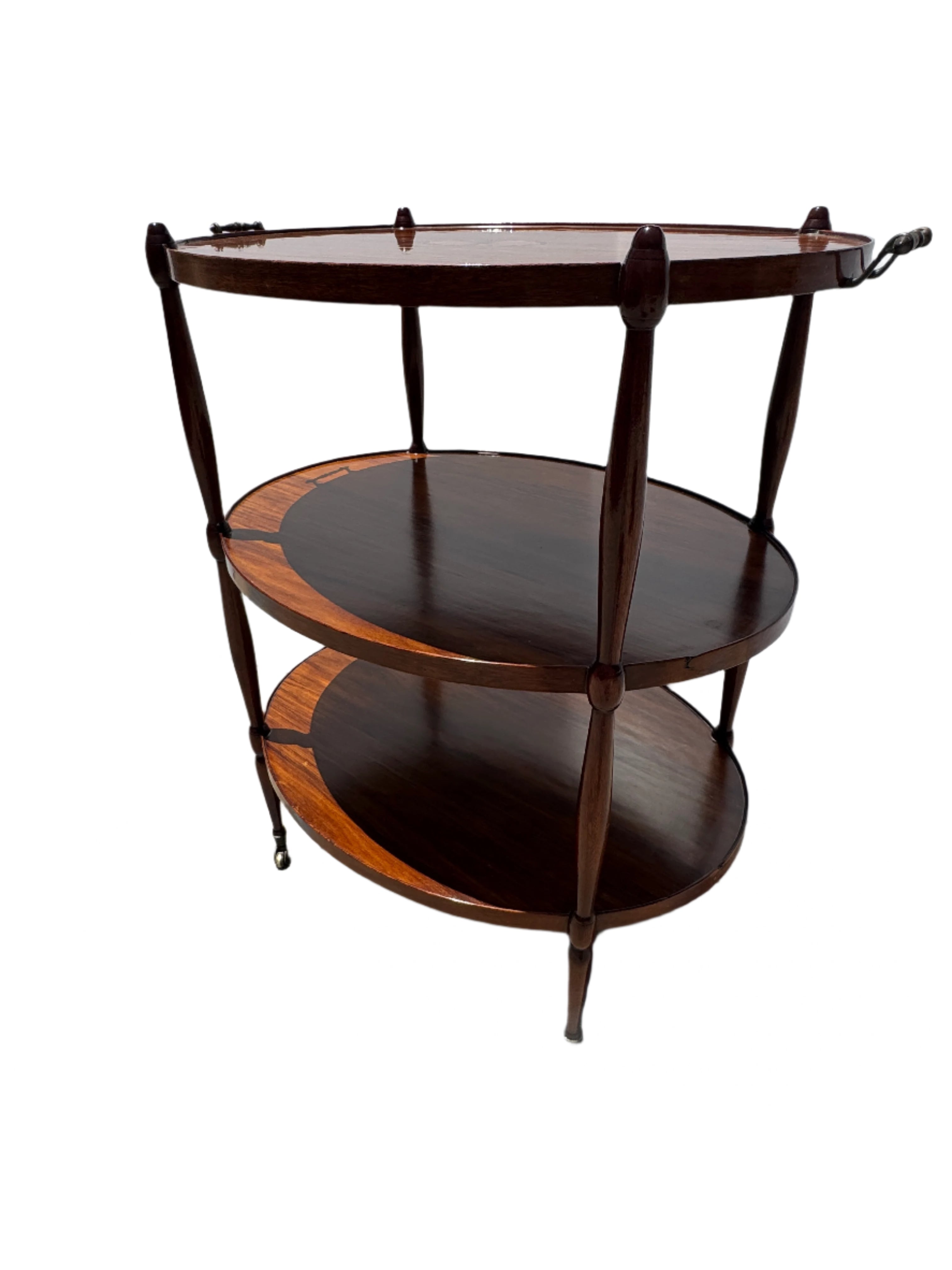 Pair Restored English Oval Serving or Bar Tables | Work of Man