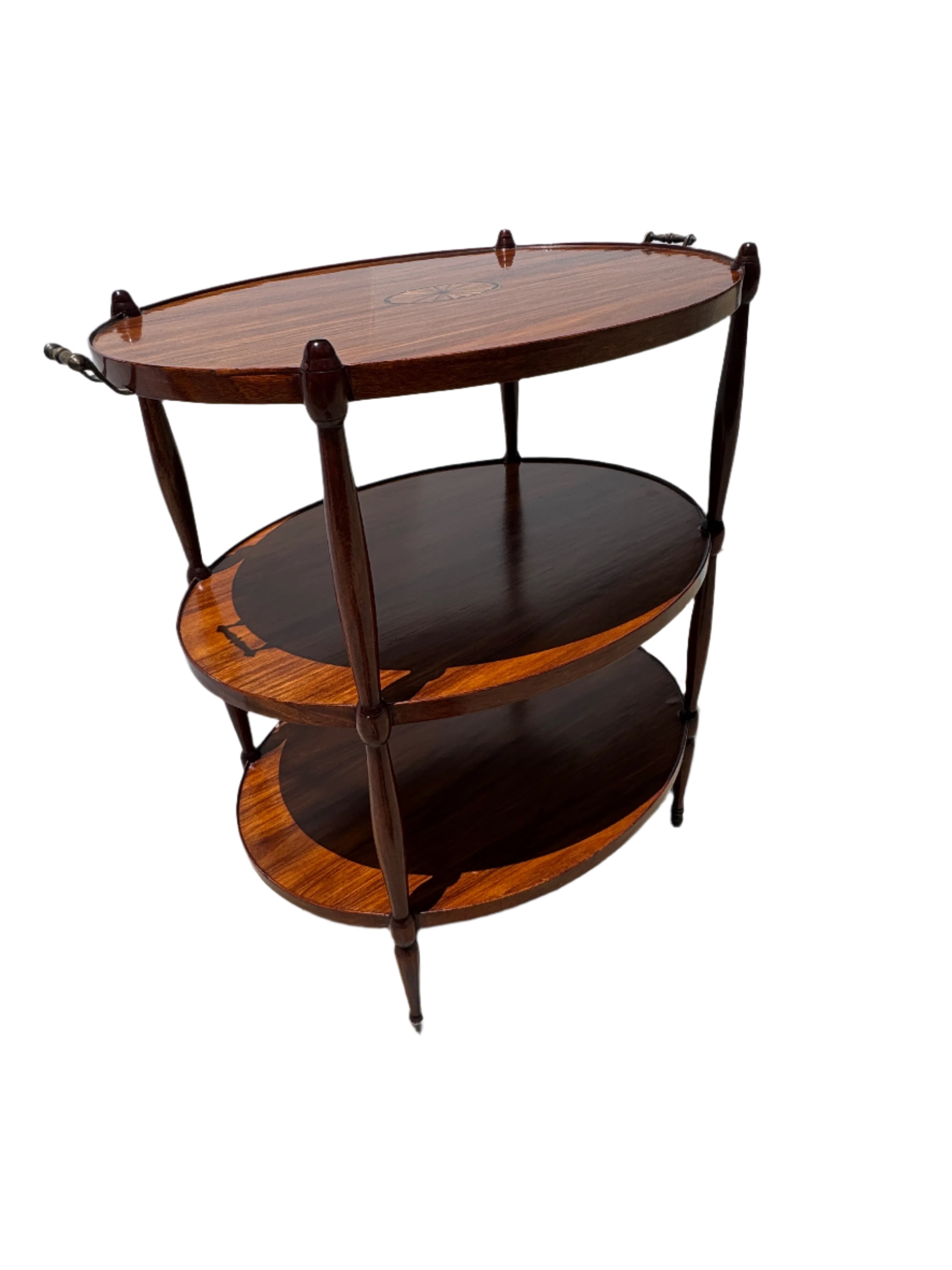 Pair Restored English Oval Serving or Bar Tables | Work of Man