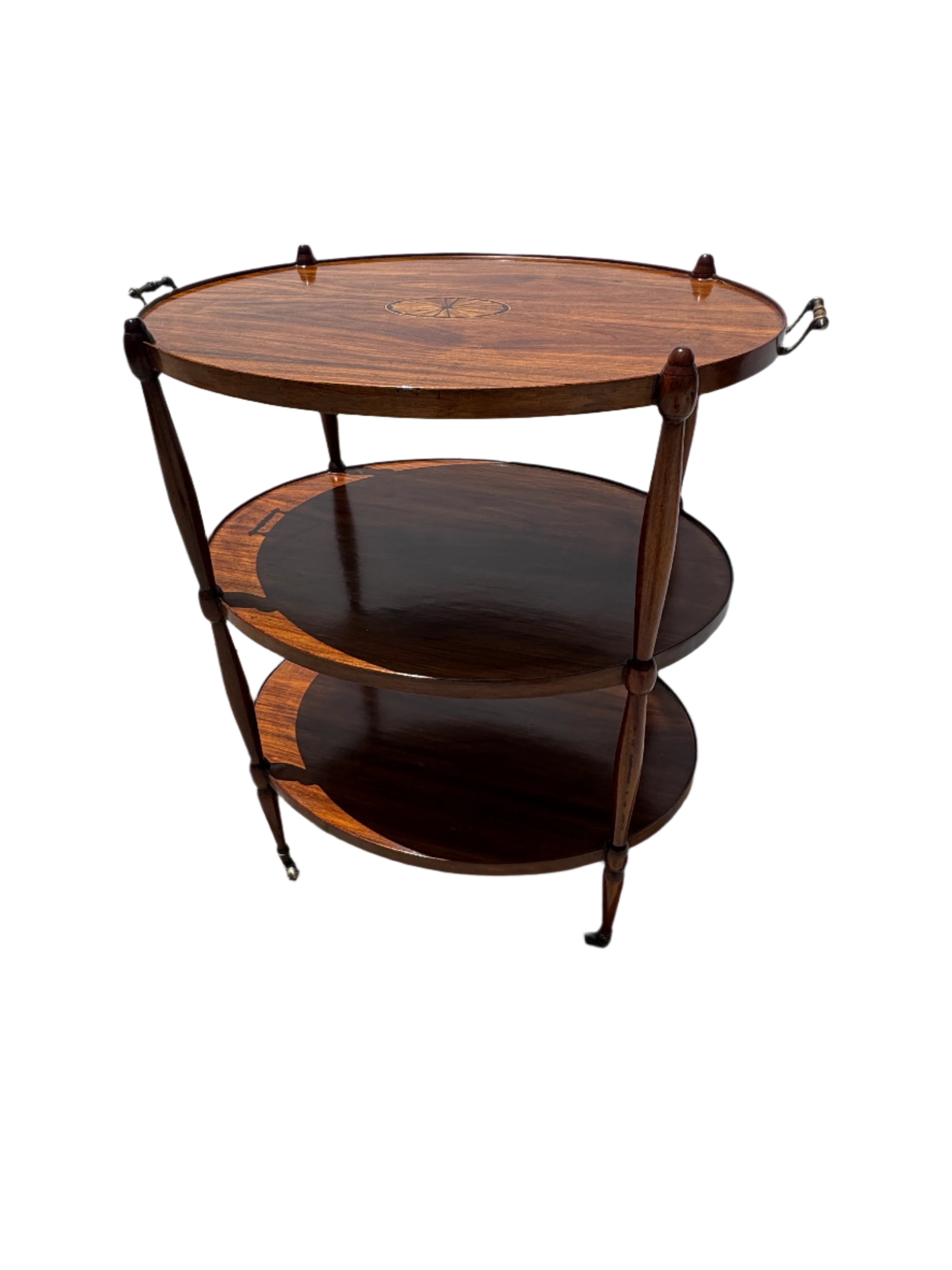 Pair Restored English Oval Serving or Bar Tables | Work of Man