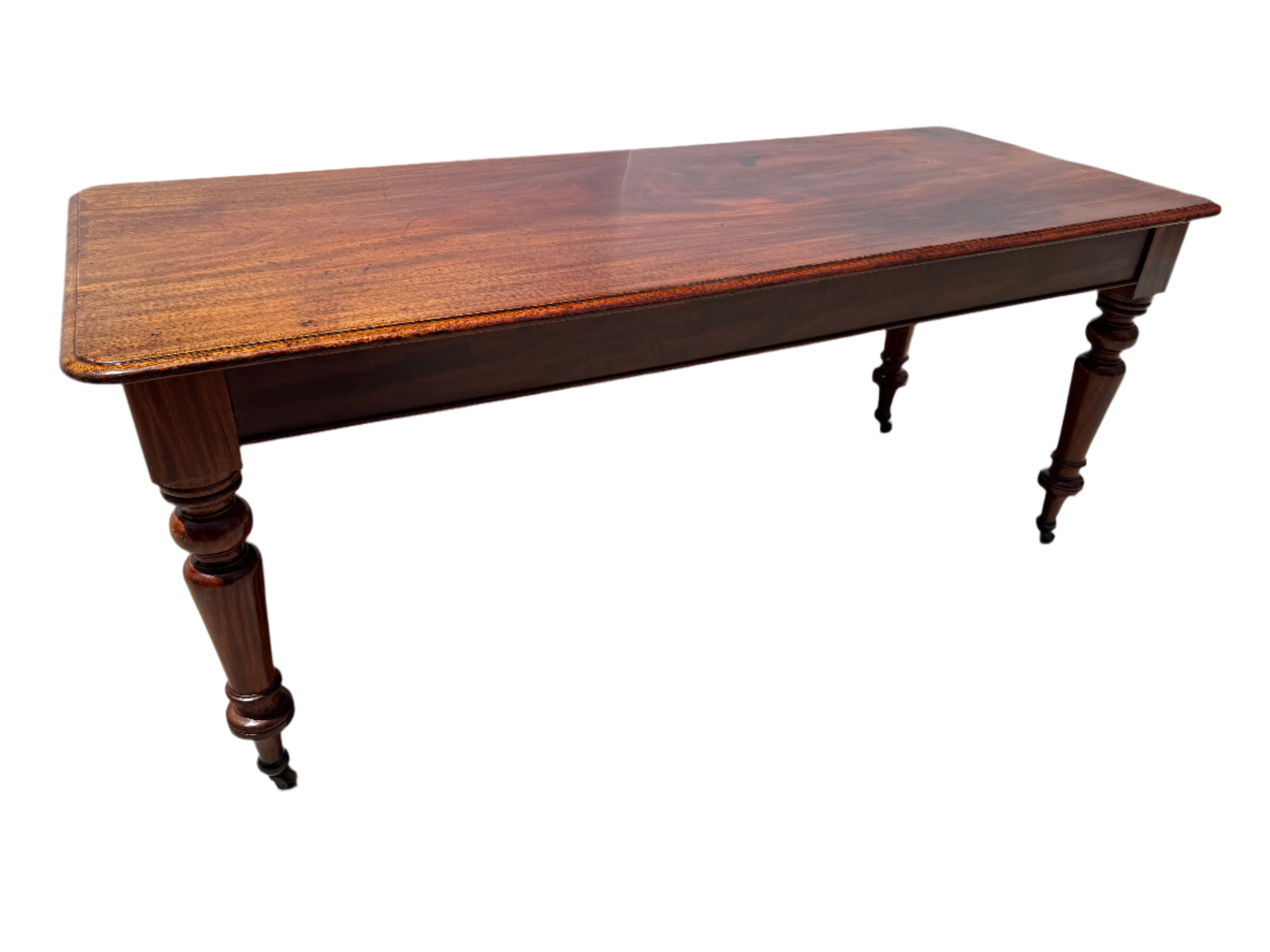  Antique American Classical Single Plank Mahogany Farm Table  Mid 19th Century | Work of Man