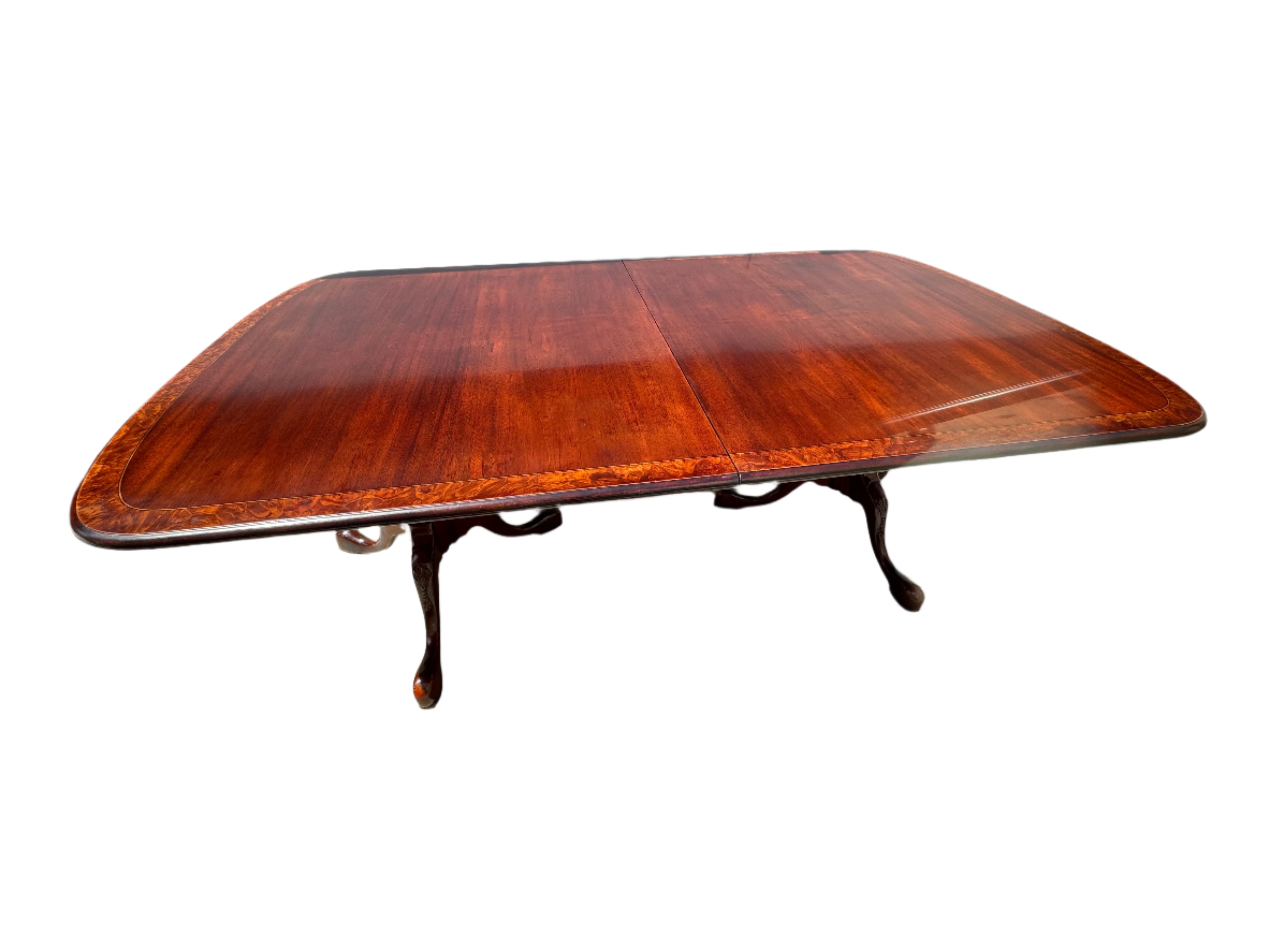 Restored Mahogany Georgian Double Pedestal Dining Table With Three Leaves | Work of Man