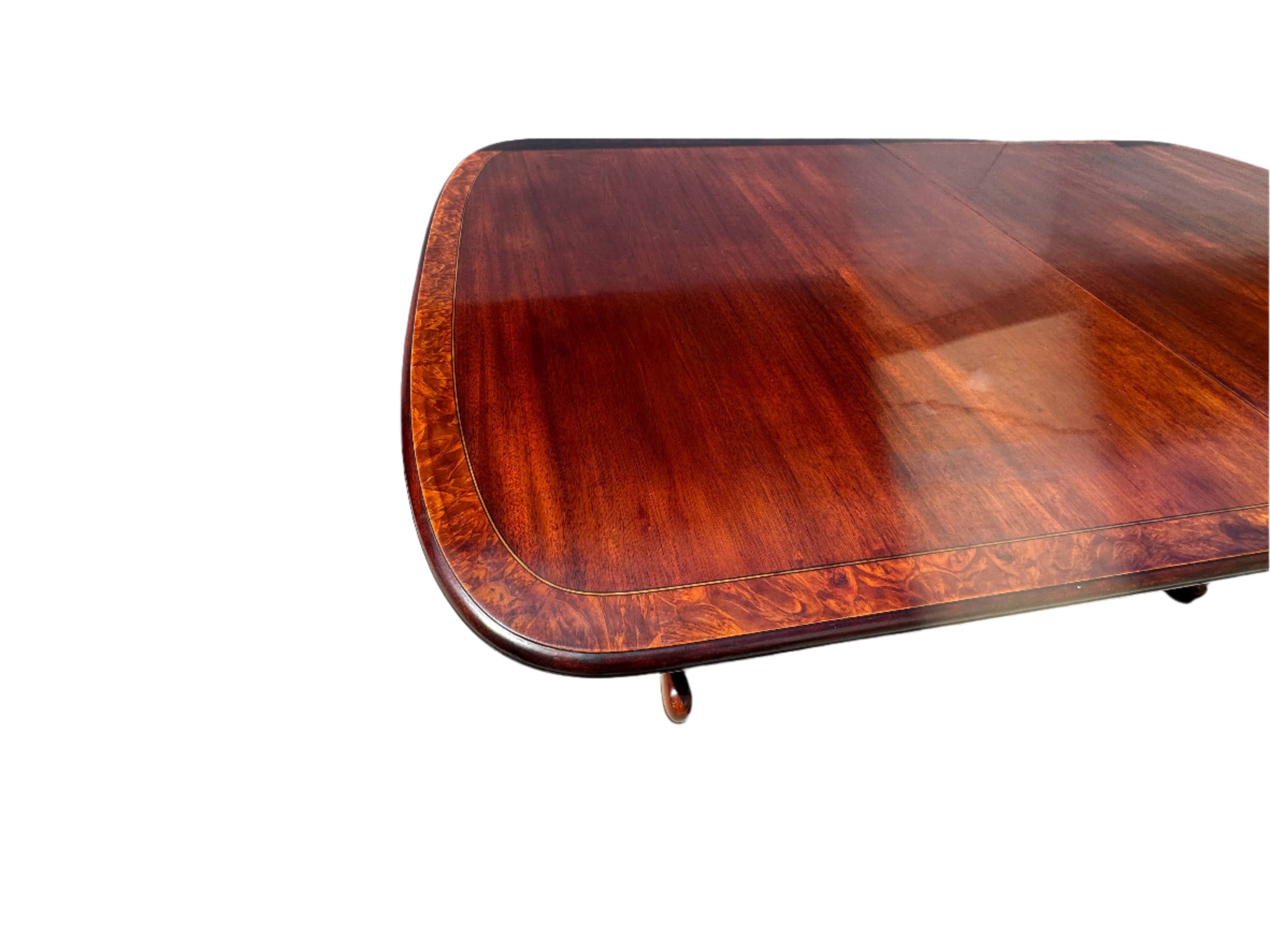 Restored Mahogany Georgian Double Pedestal Dining Table With Three Leaves | Work of Man