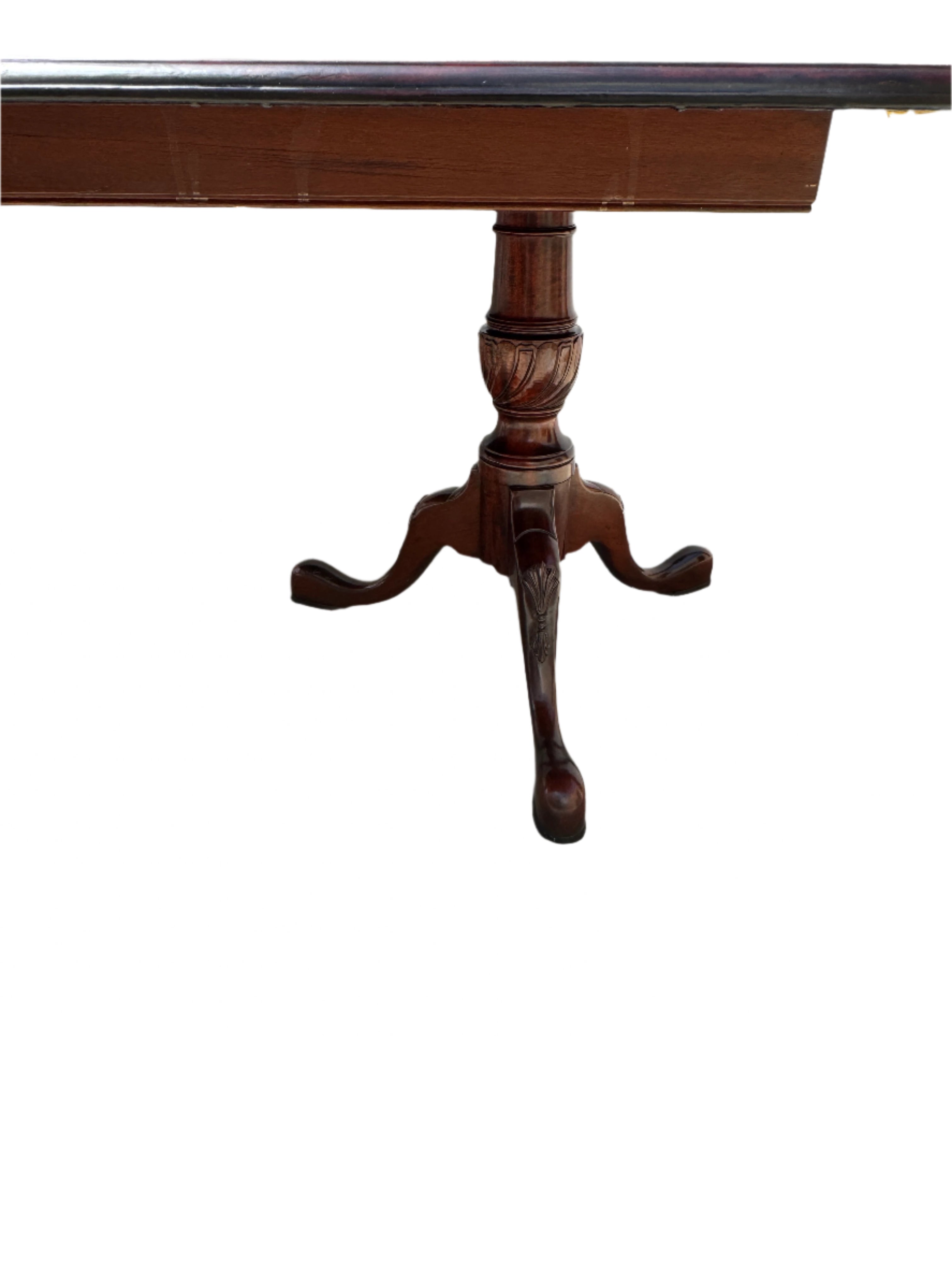 Restored Mahogany Georgian Double Pedestal Dining Table With Three Leaves | Work of Man