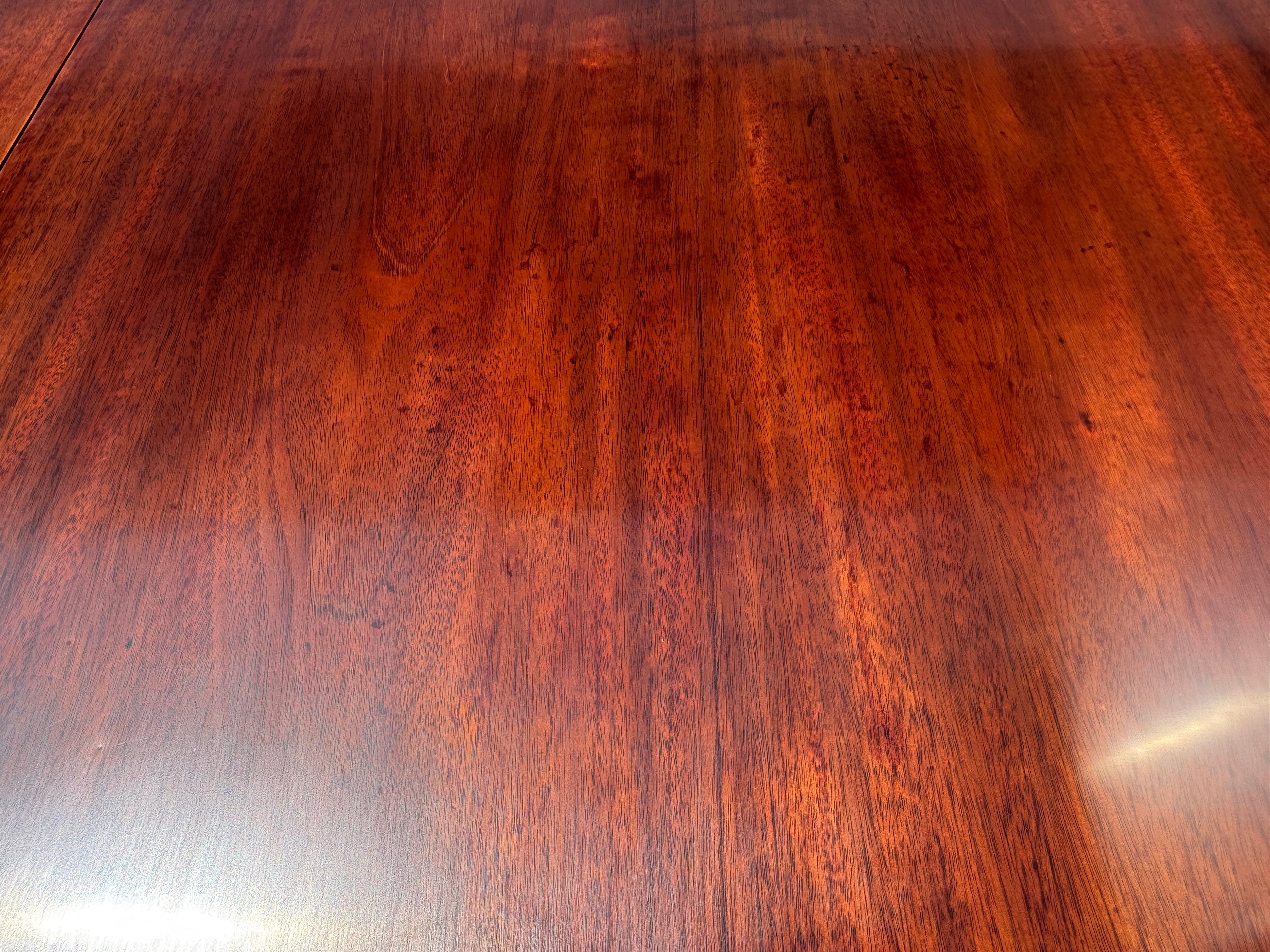 Restored Mahogany Georgian Double Pedestal Dining Table With Three Leaves | Work of Man