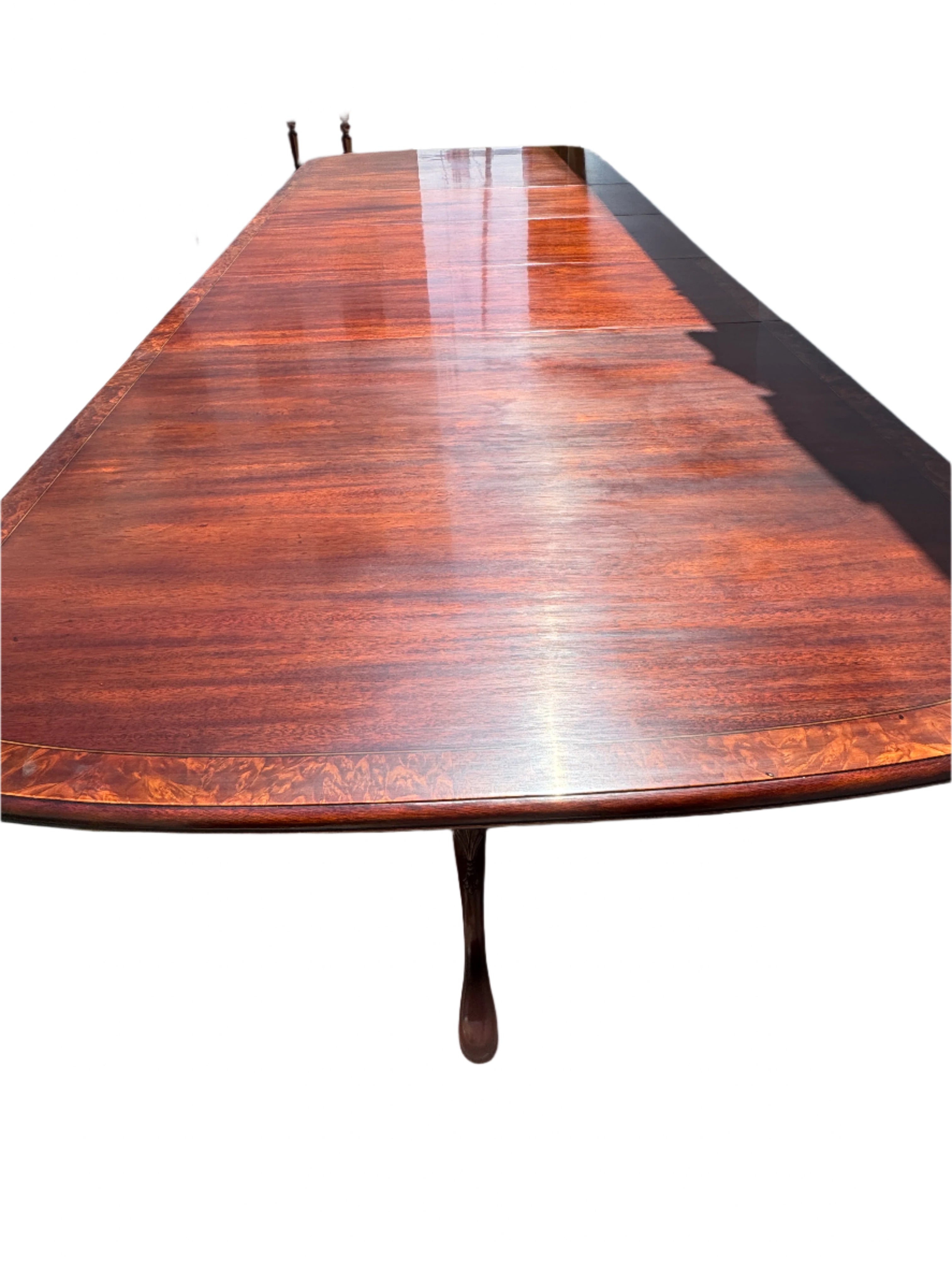 Restored Mahogany Georgian Double Pedestal Dining Table With Three Leaves | Work of Man