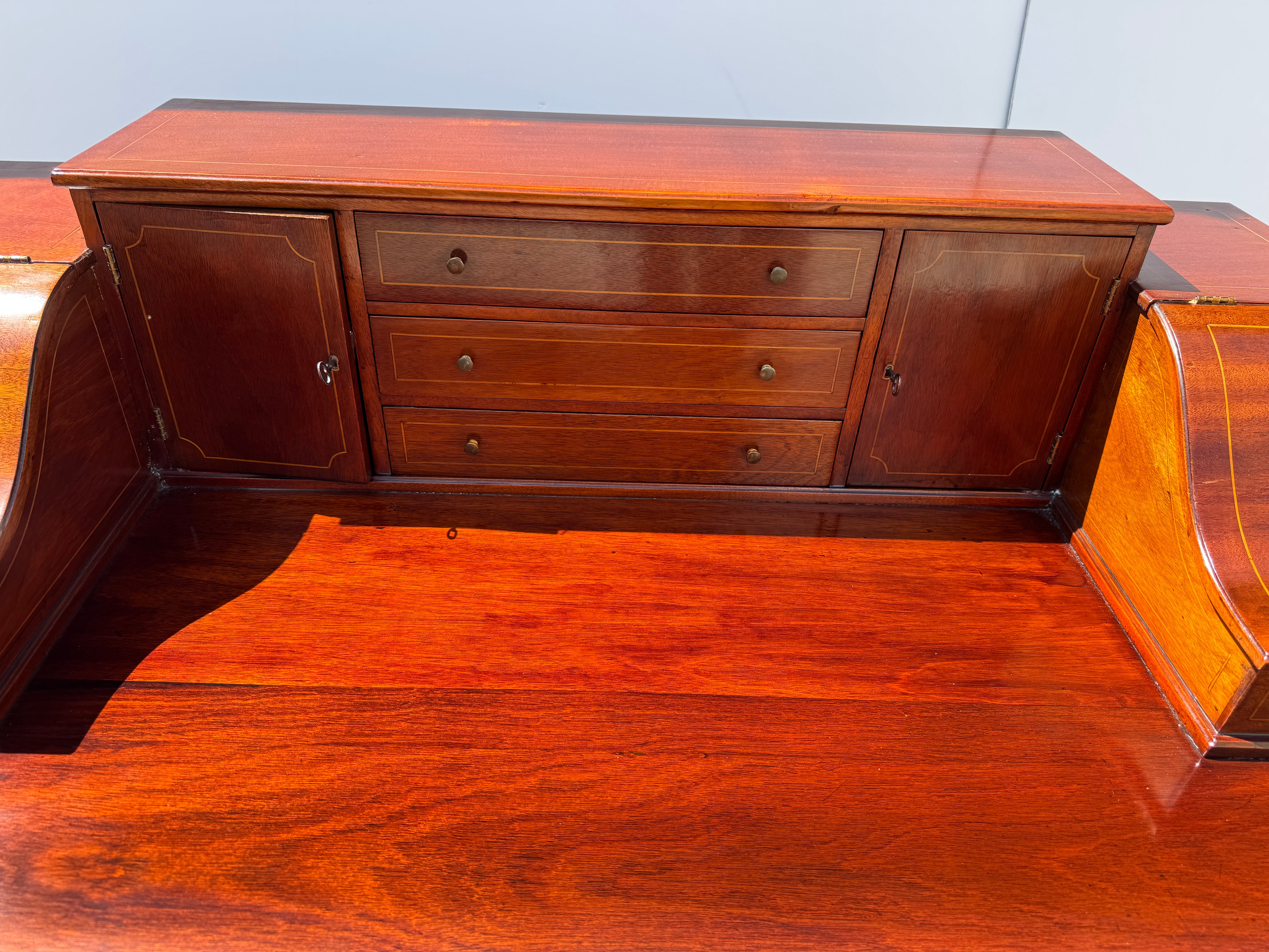 Restored Antique Circa 1920's Mahogany Carlton House Desk | Work of Man
