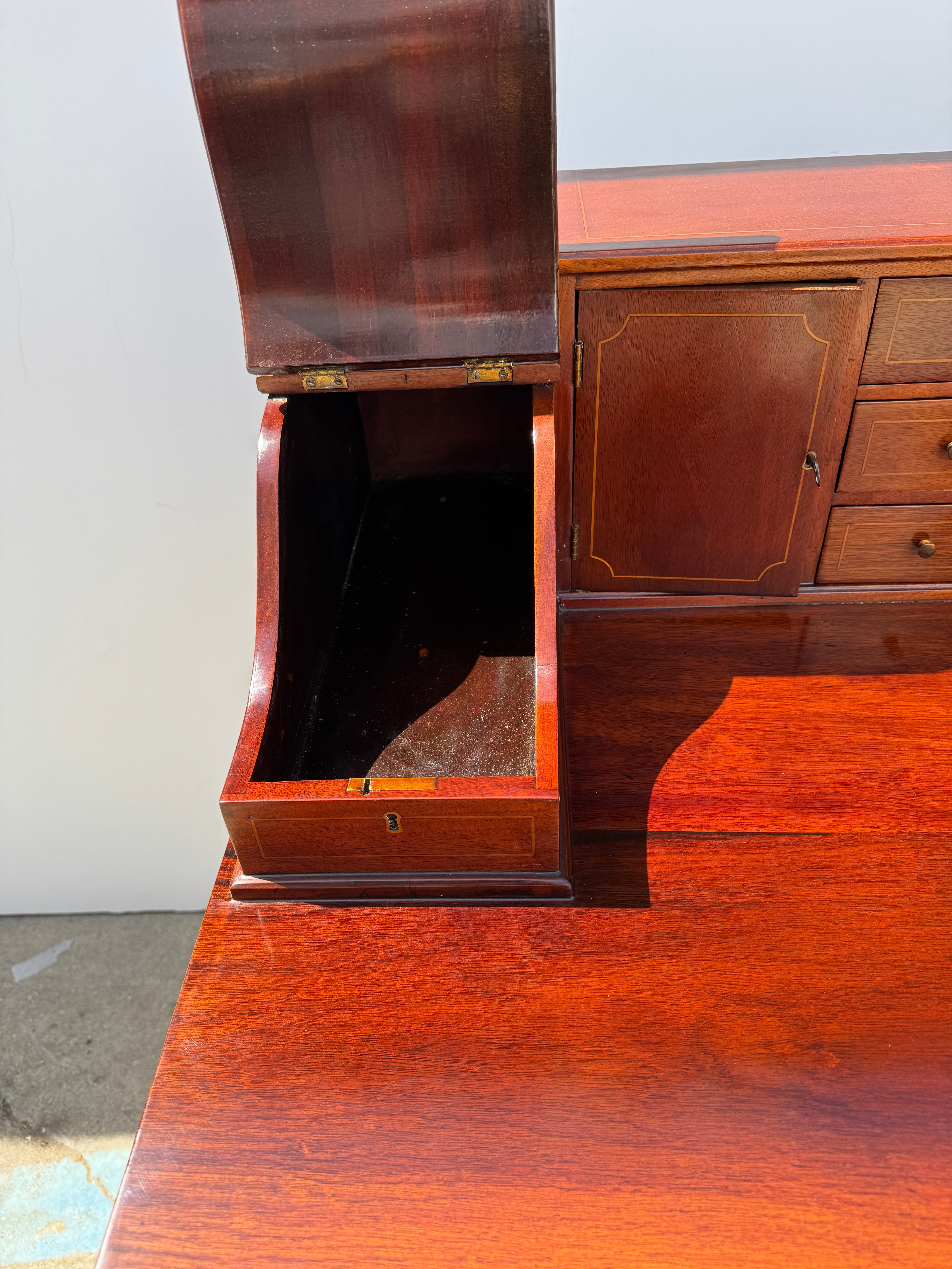 Restored Antique Circa 1920's Mahogany Carlton House Desk | Work of Man