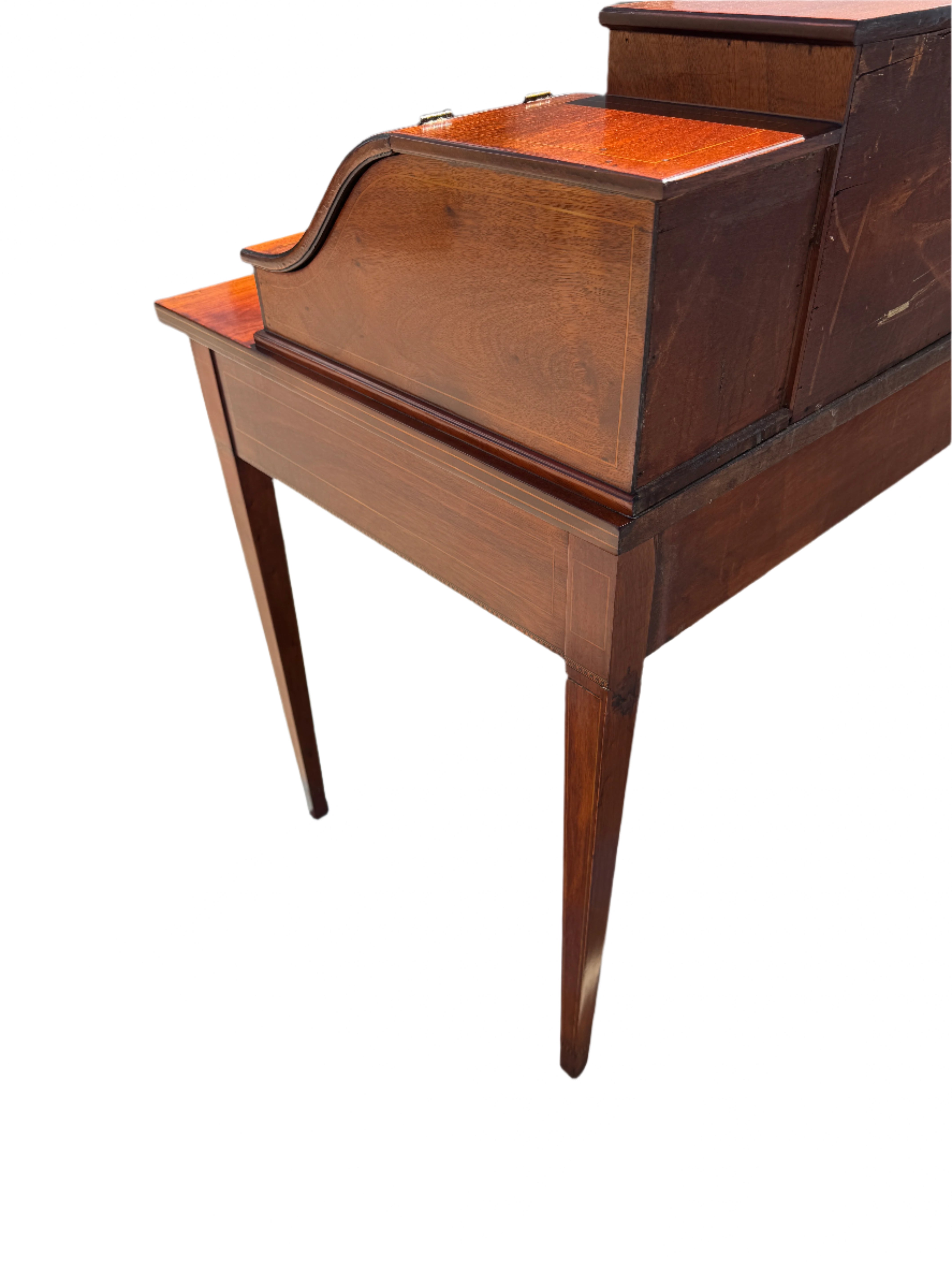 Restored Antique Circa 1920's Mahogany Carlton House Desk | Work of Man