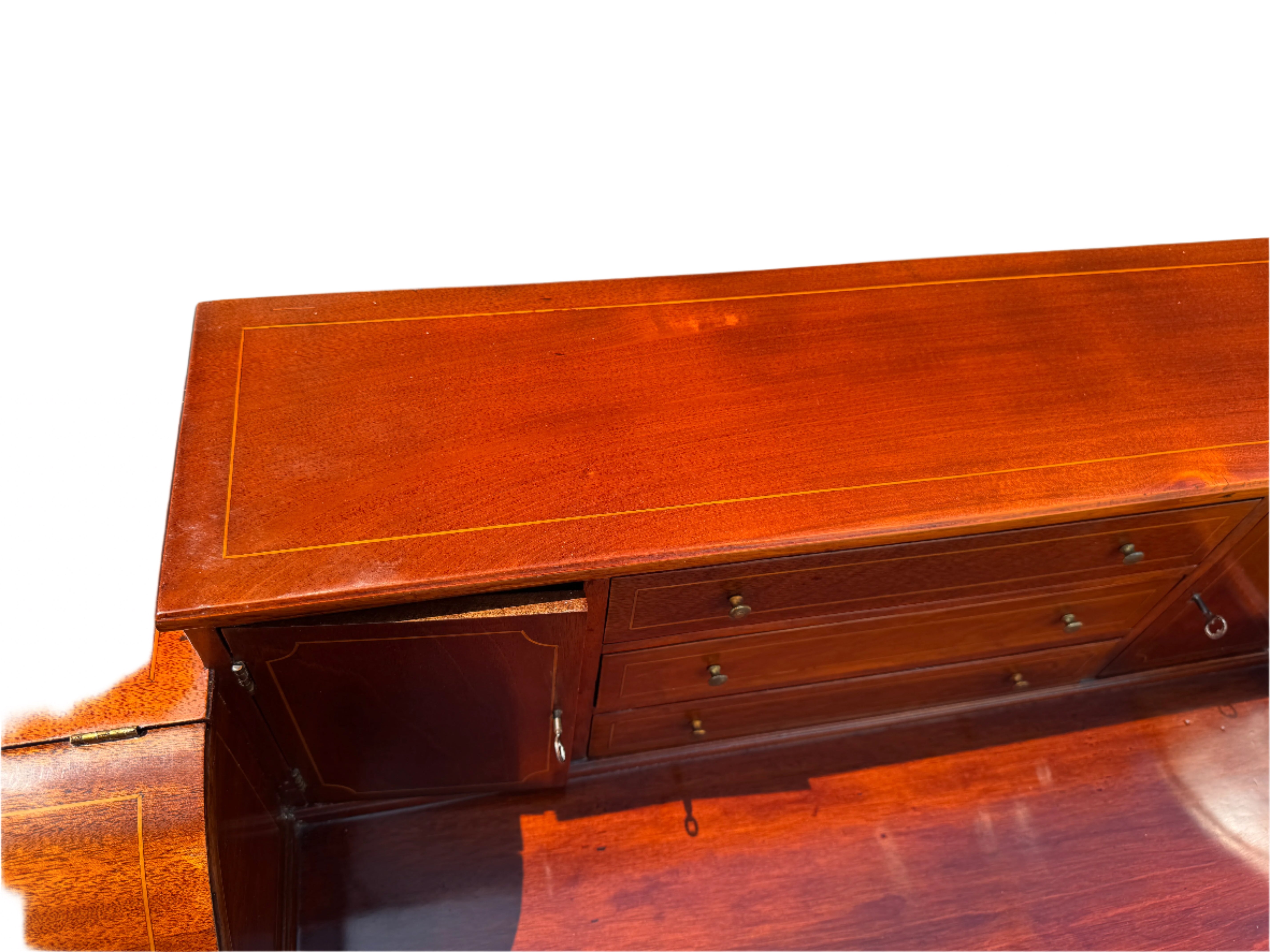 Restored Antique Circa 1920's Mahogany Carlton House Desk | Work of Man