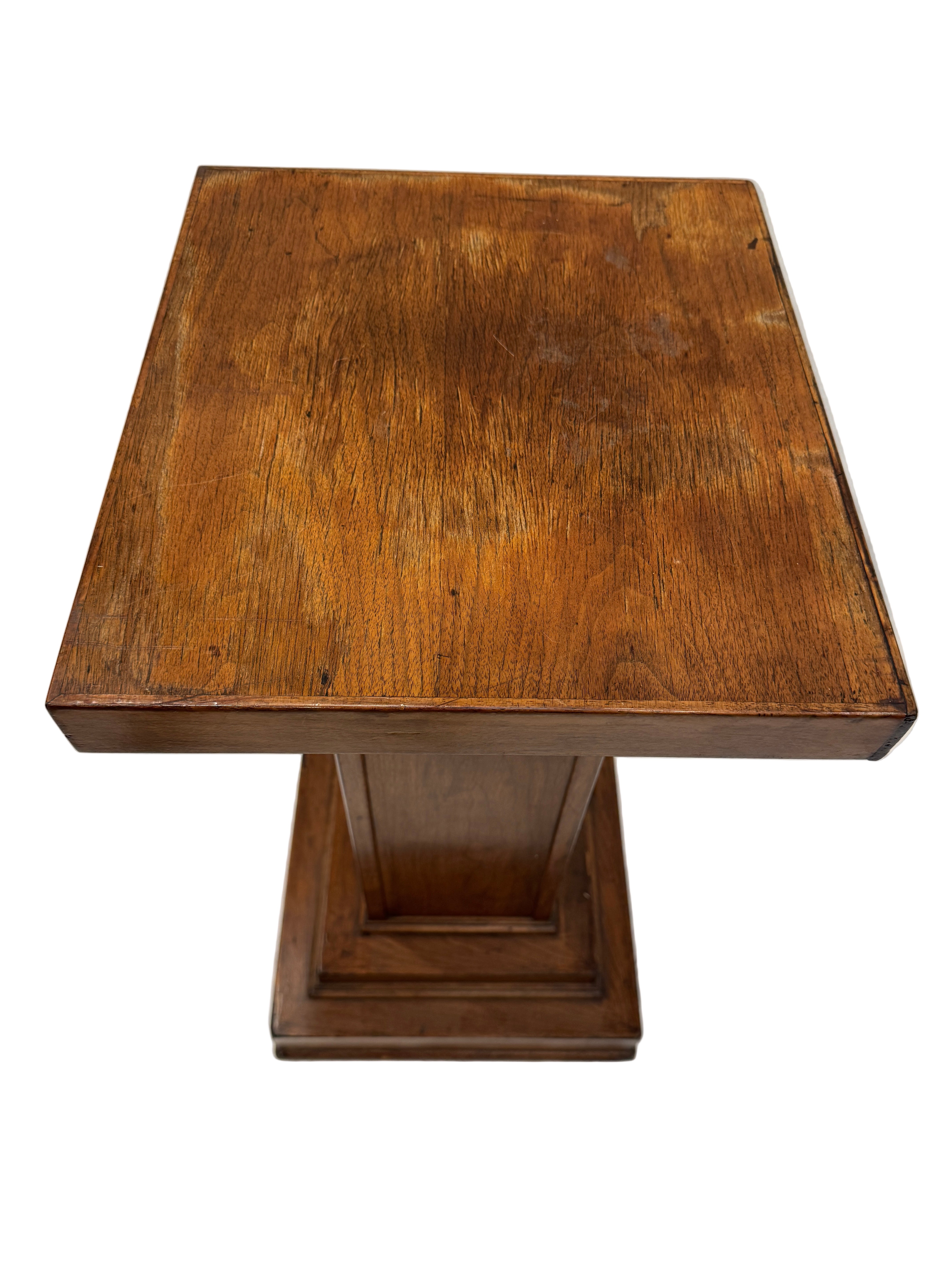 Antique Arts & Crafts Walnut Pedestal Early 20th Century | Work of Man