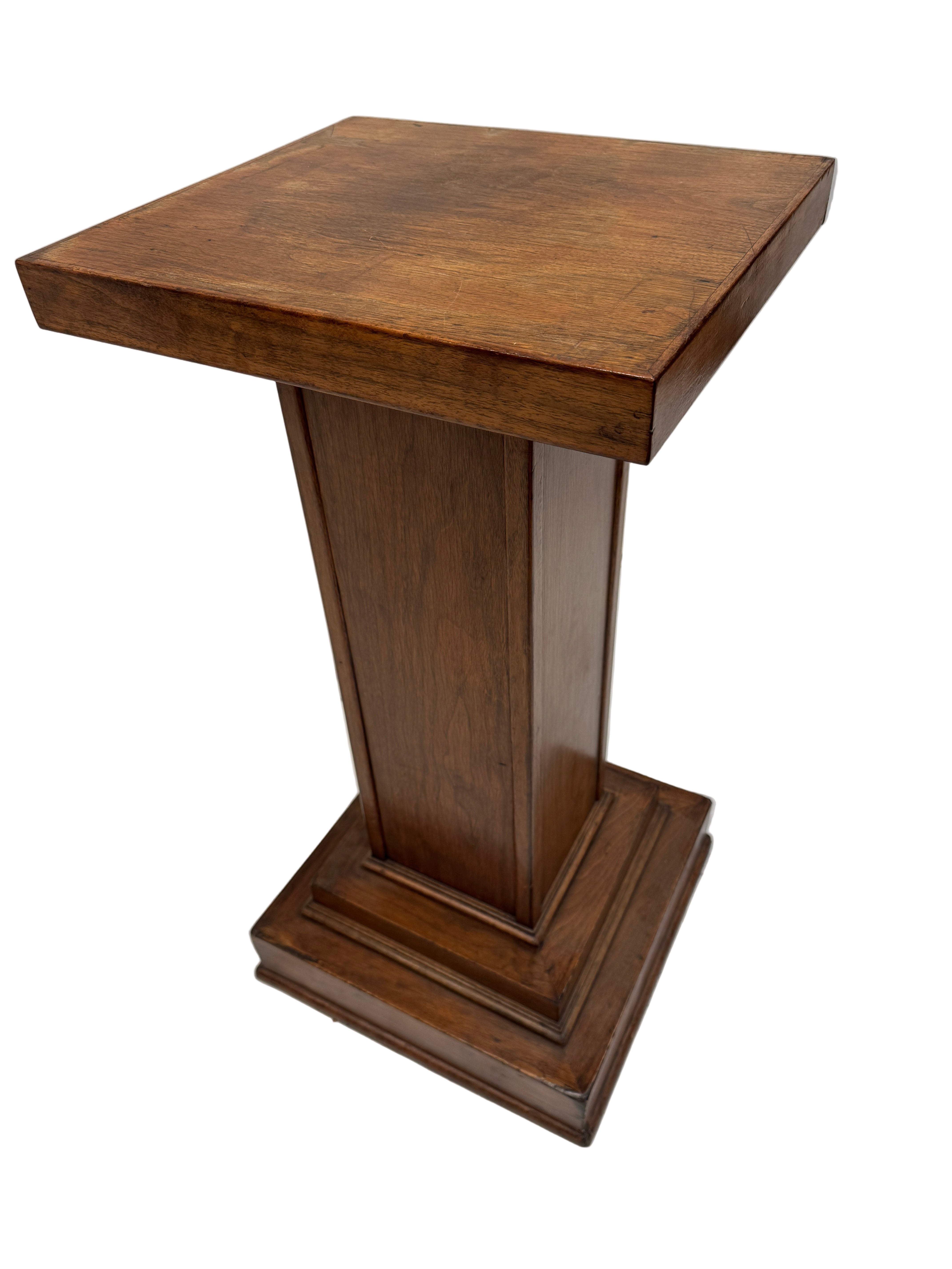 Antique Arts & Crafts Walnut Pedestal Early 20th Century | Work of Man