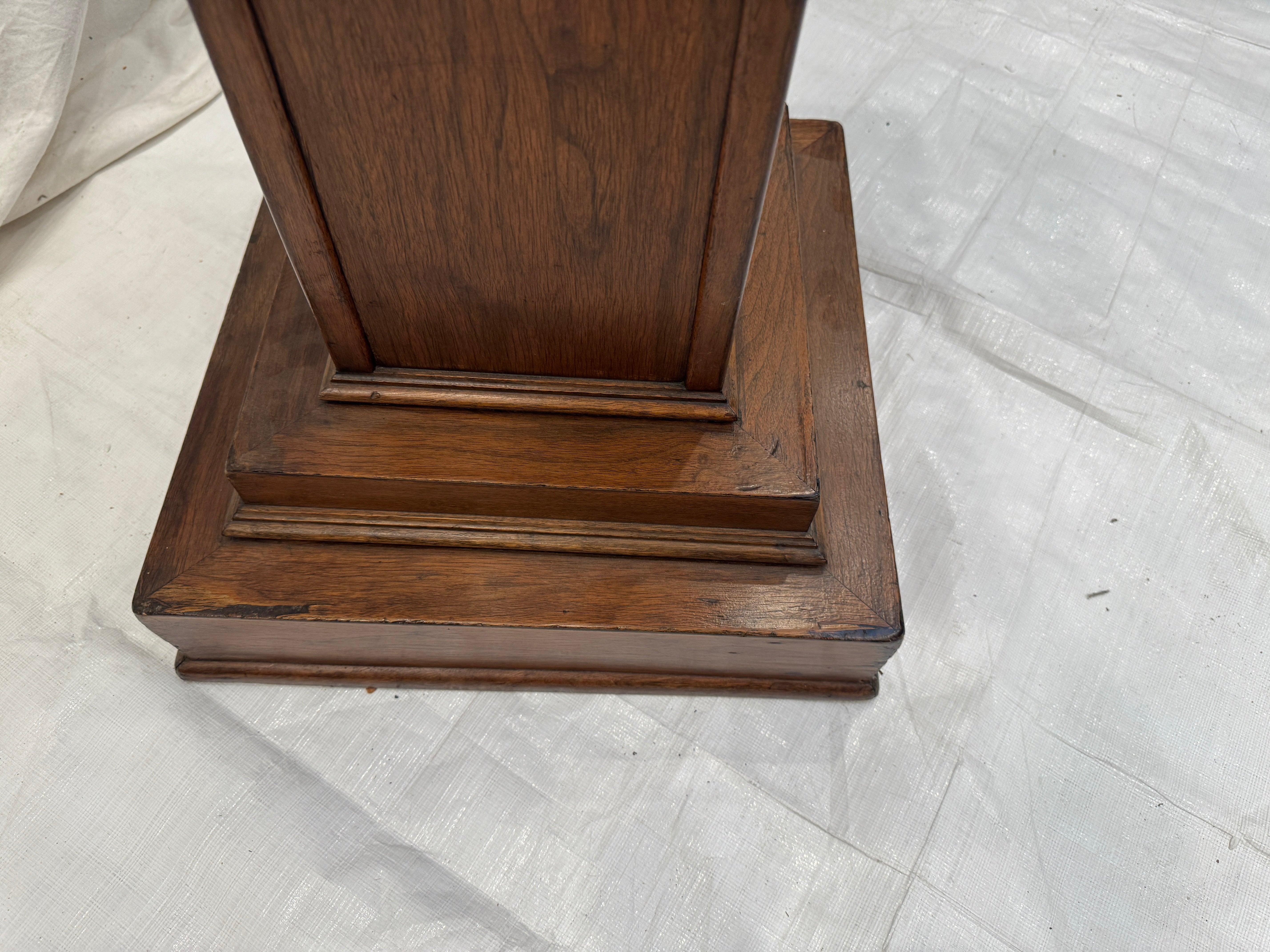 Antique Arts & Crafts Walnut Pedestal Early 20th Century | Work of Man