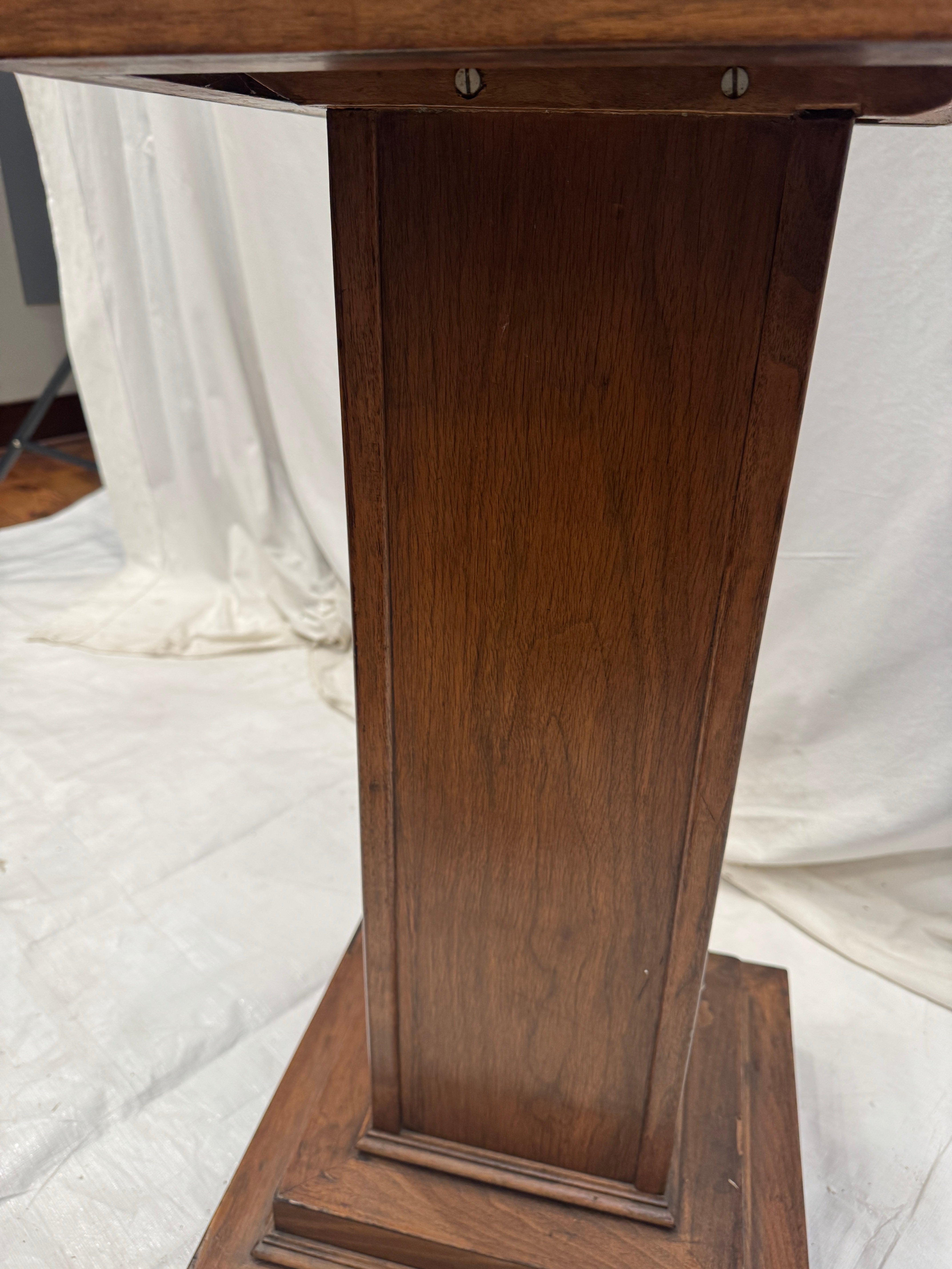Antique Arts & Crafts Walnut Pedestal Early 20th Century | Work of Man