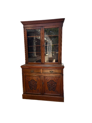 Antique English Victorian Mahogany Bookcase Circa 1860 | Work of Man