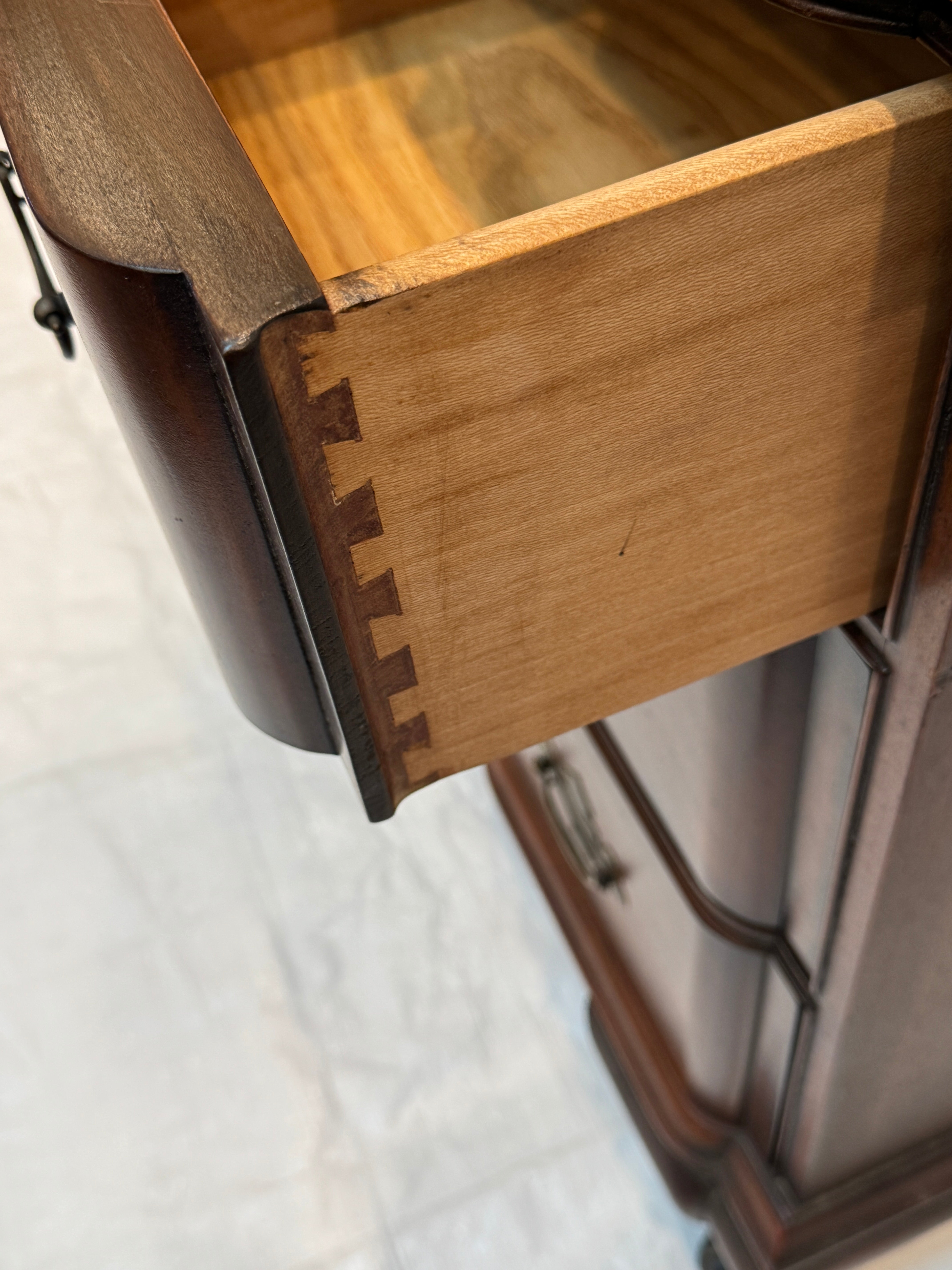 Vintage Kindel Mid Century Solid Mahogany Chippendale Style Block Front Dresser  | Work of Man