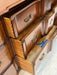 Vintage Kindel Mid Century Solid Mahogany Chippendale Style Block Front Dresser  | Work of Man