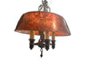 Antique 1920's Patinated Metal Five Light Chandelier With Mica Shade | Work of Man
