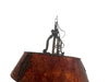 Antique 1920's Patinated Metal Five Light Chandelier With Mica Shade | Work of Man