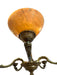 Antique European Five Light Fire Gilt Brass Chandelier with Alabaster Shades Circa 1900 | Work of Man
