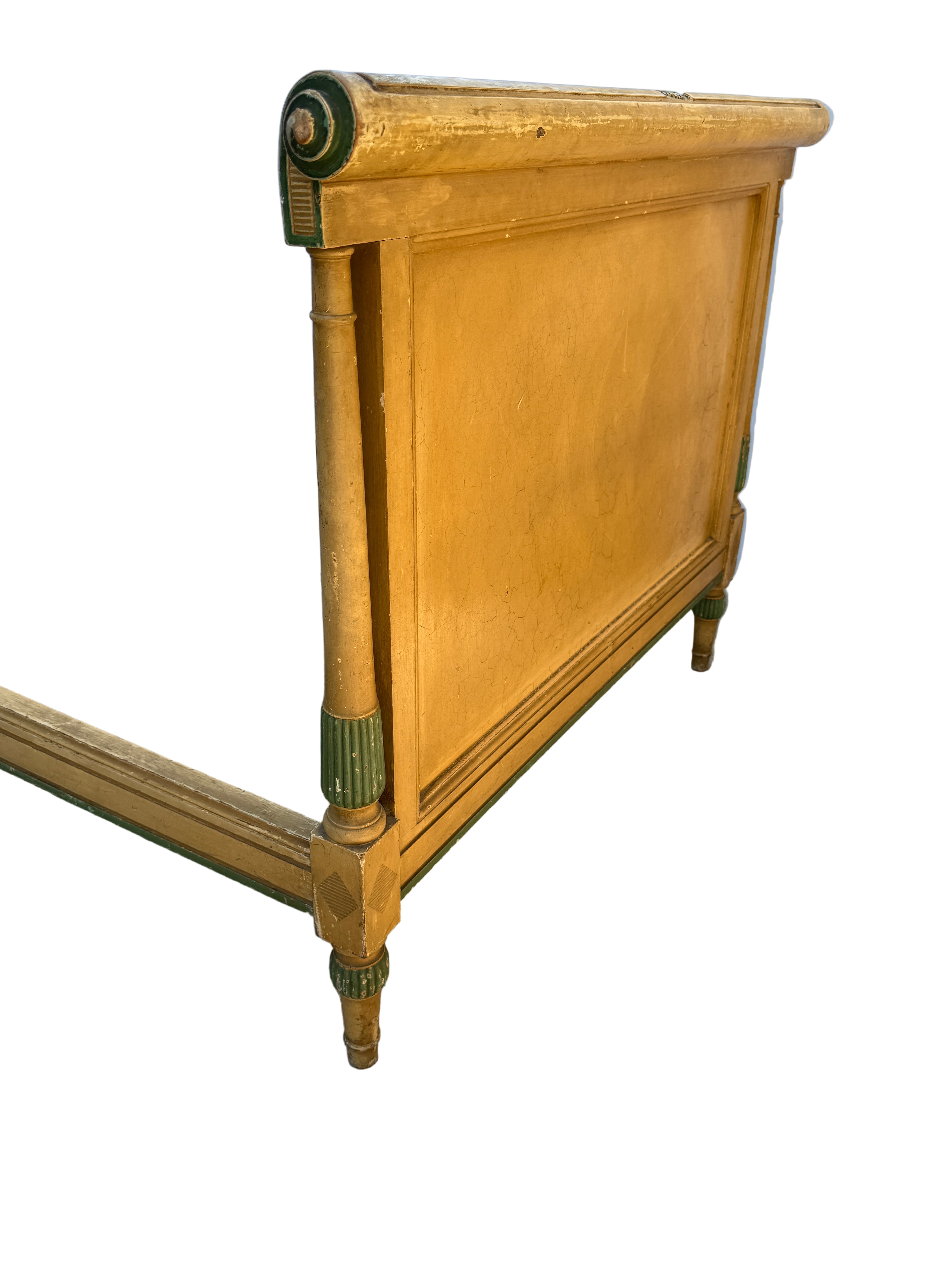 Circa 1930's Neoclassical Polychrome Day Bed With Custom Mattress | Work of Man