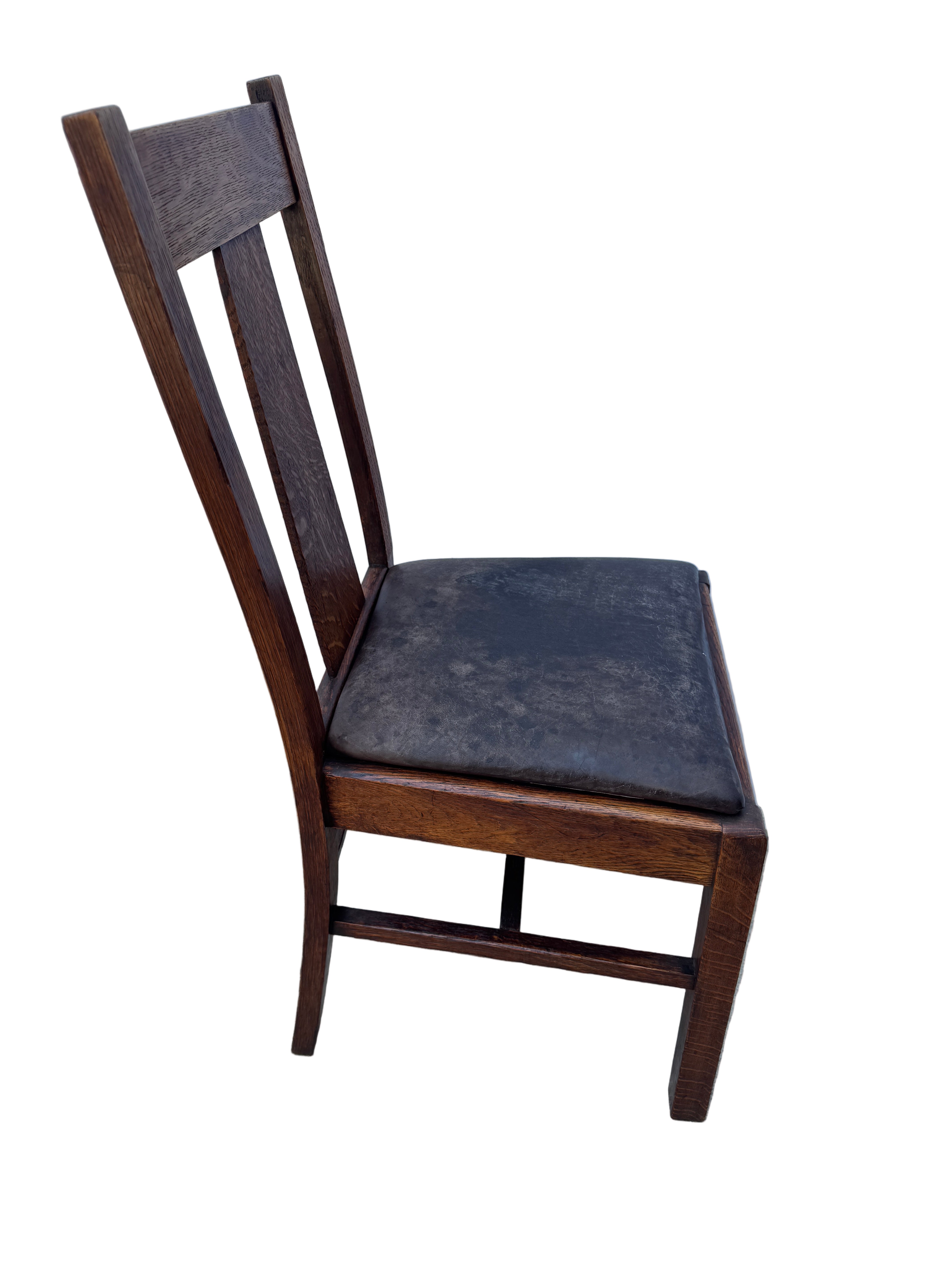 Antique Mission Arts & Crafts Oak Dining Chairs | Work of Man